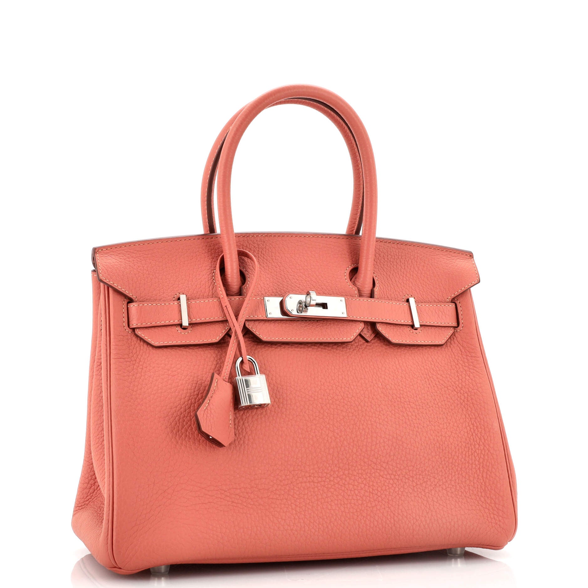 Hermes Birkin 30 Bag Rose Pourpre Pink Ostrich Palladium Hardware