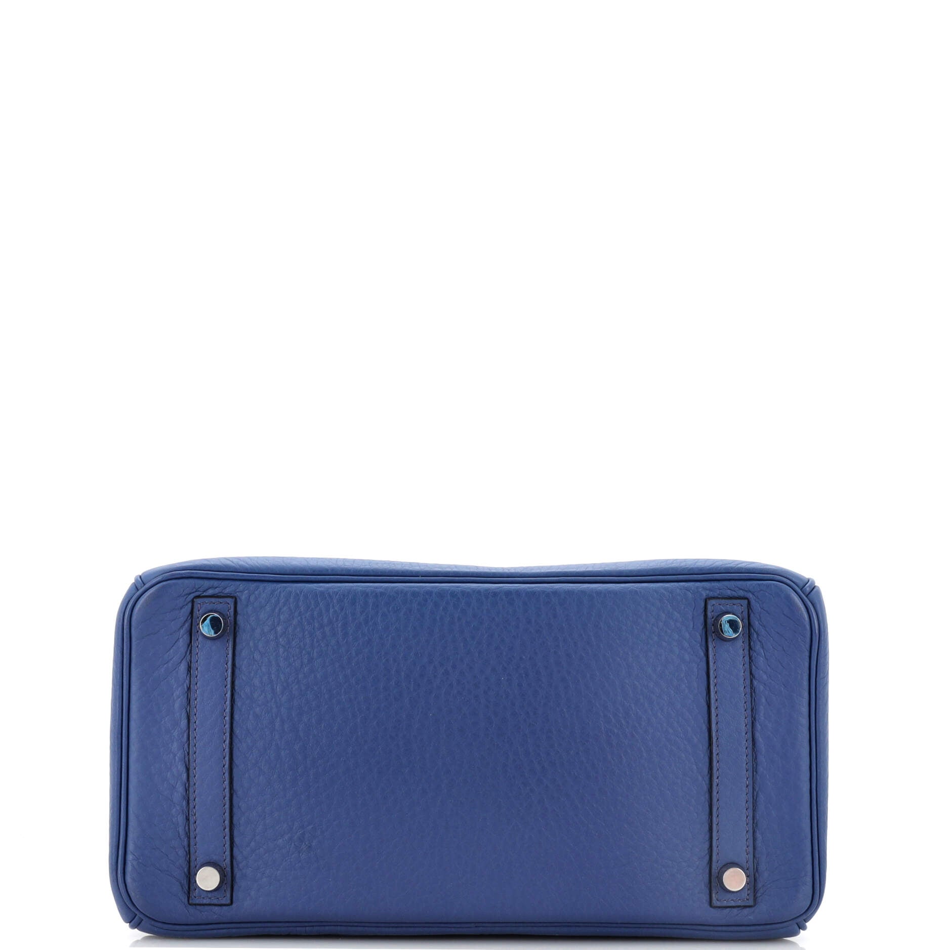 Hermes Birkin Handbag Blue Clemence with Palladium Hardware 30