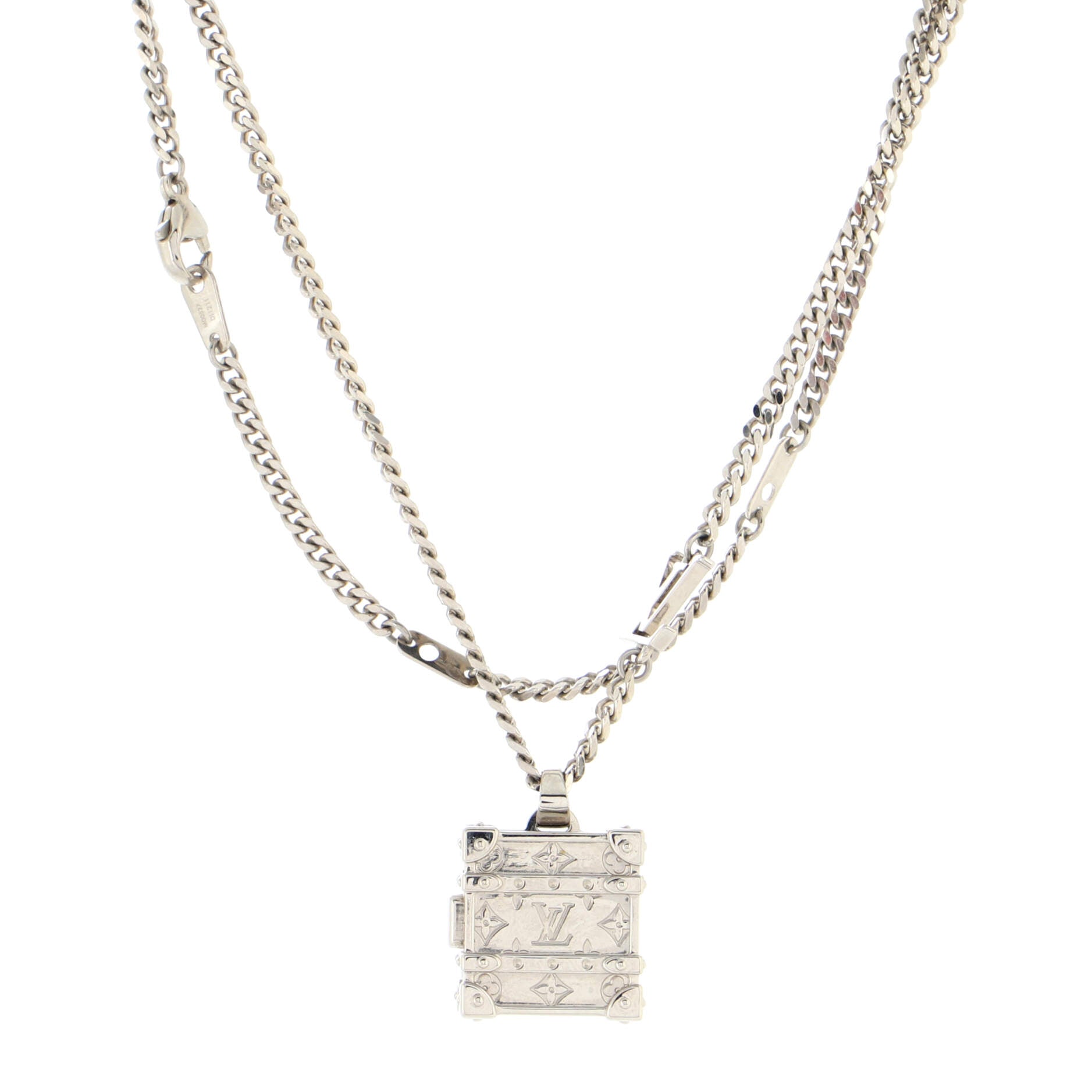 Louis Vuitton 2010s Pre-owned 18kt White Gold Diamond Pendant Necklace - Silver