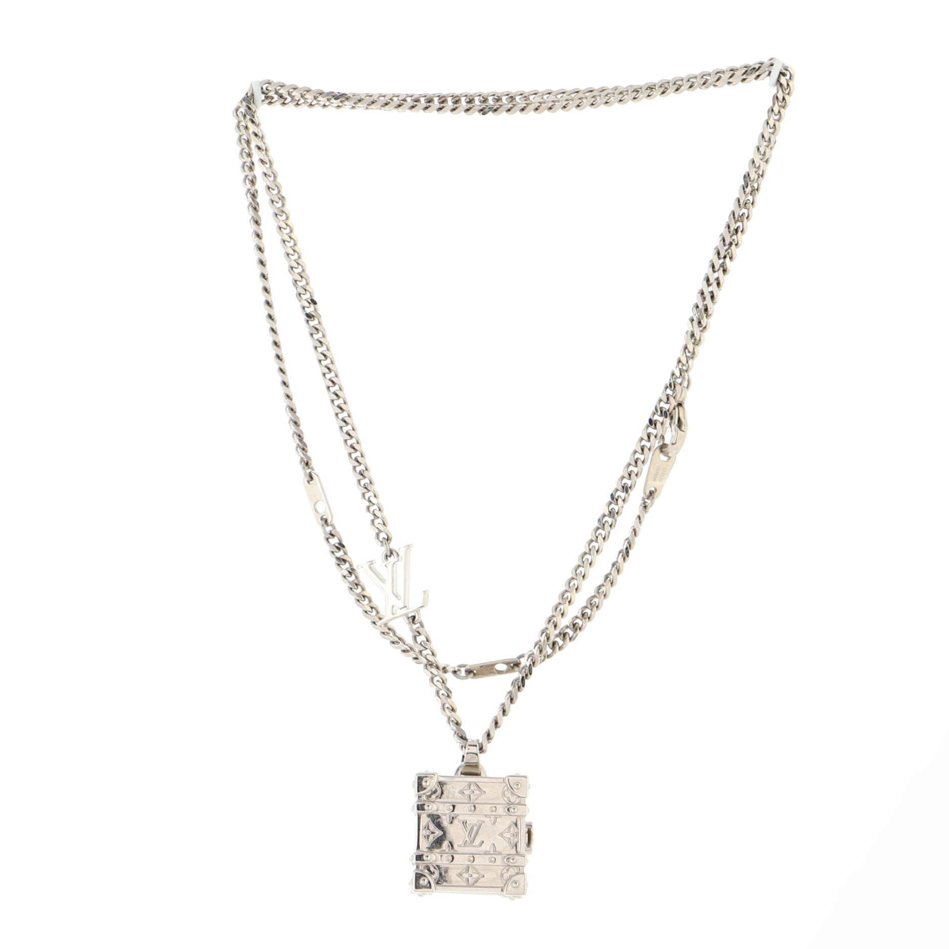 Louis Vuitton 2010s Pre-owned 18kt White Gold Diamond Pendant Necklace - Silver