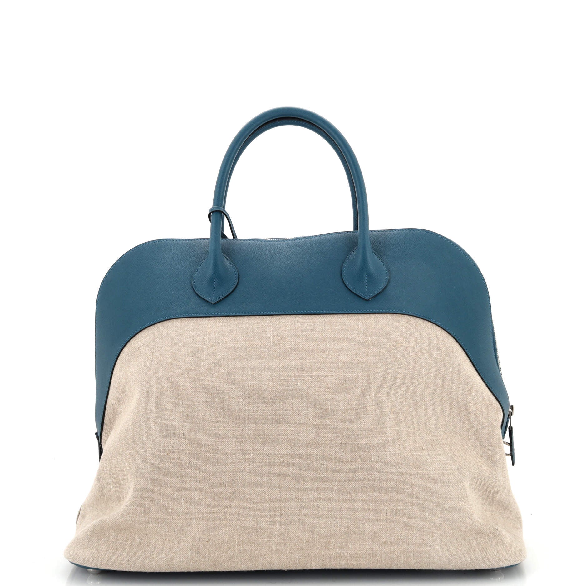 Hermes Bolide Bag Canvas with Leather 45