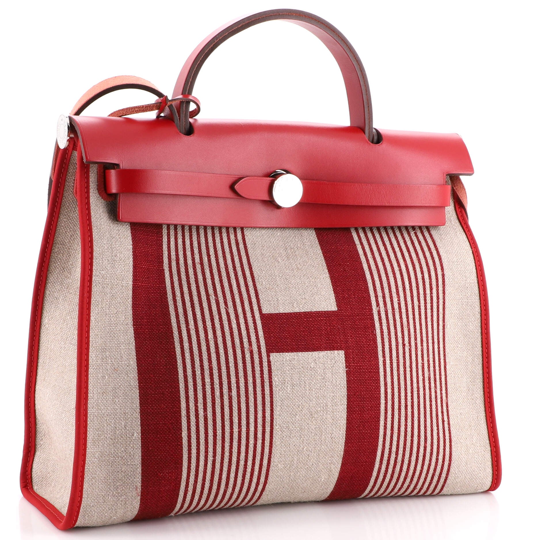 H Vibration Herbag Zip Printed Toile and Leather 31