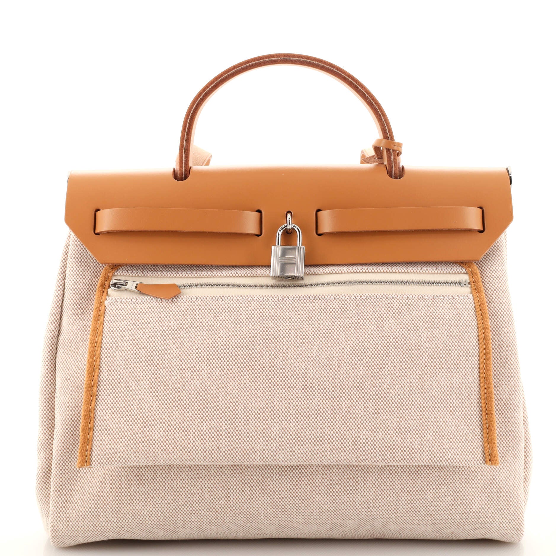 Hermes Herbag Zip Relief Brides de Gala Toile and Leather 31 at