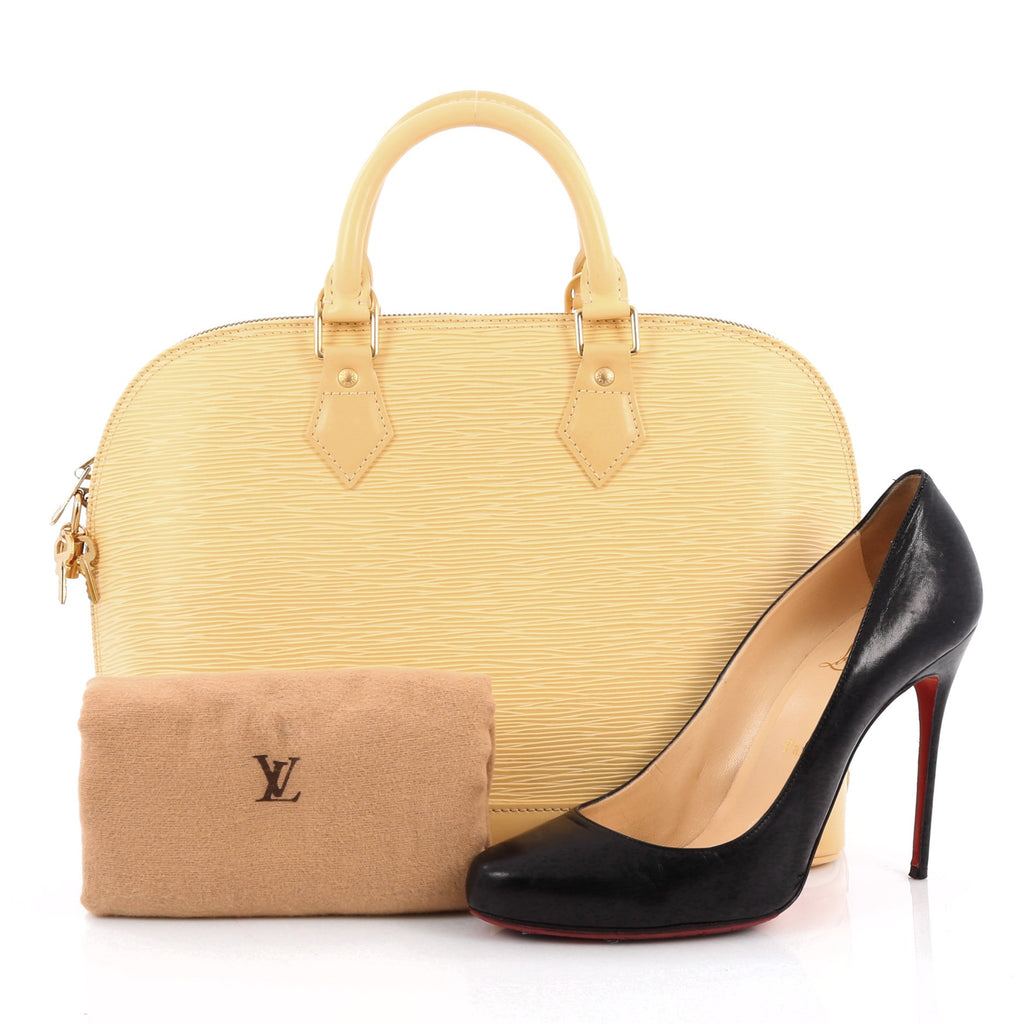 Buy Louis Vuitton Vintage Alma Handbag Epi Leather PM Yellow 2041601 – Trendlee
