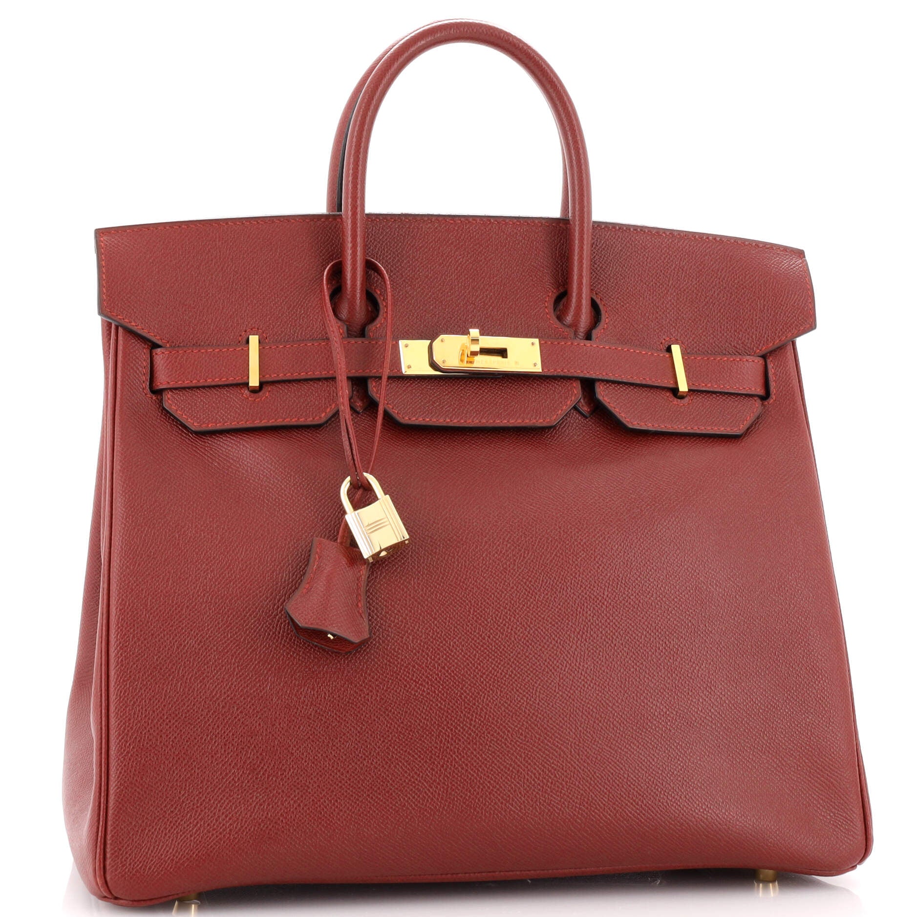 Hermes HAC Birkin Bag Rouge H Courchevel with Gold Hardware 32 For Sale at  1stDibs