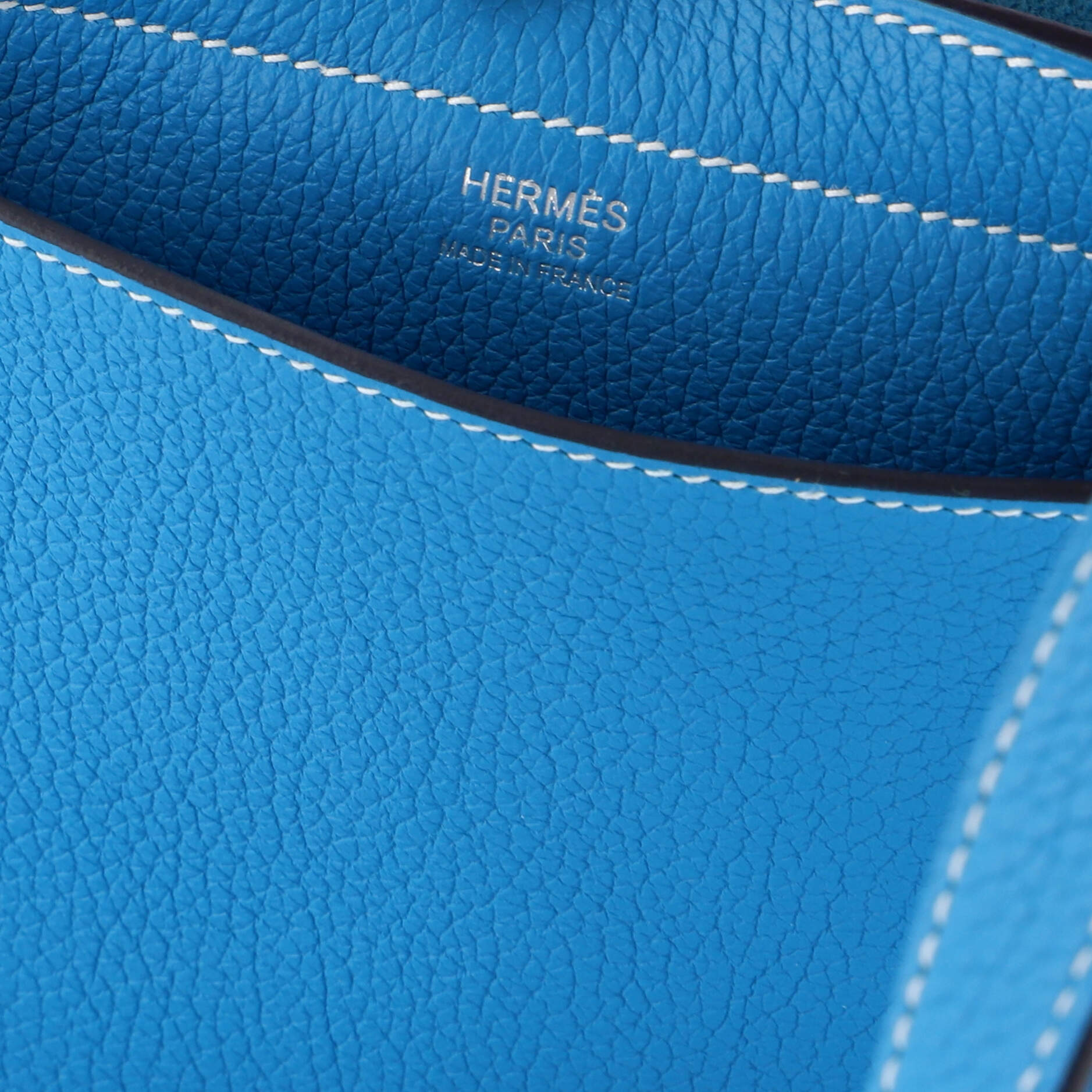 Hermes Blue Taurillon Clemence Leather Cabasellier 31 Tote Bag
