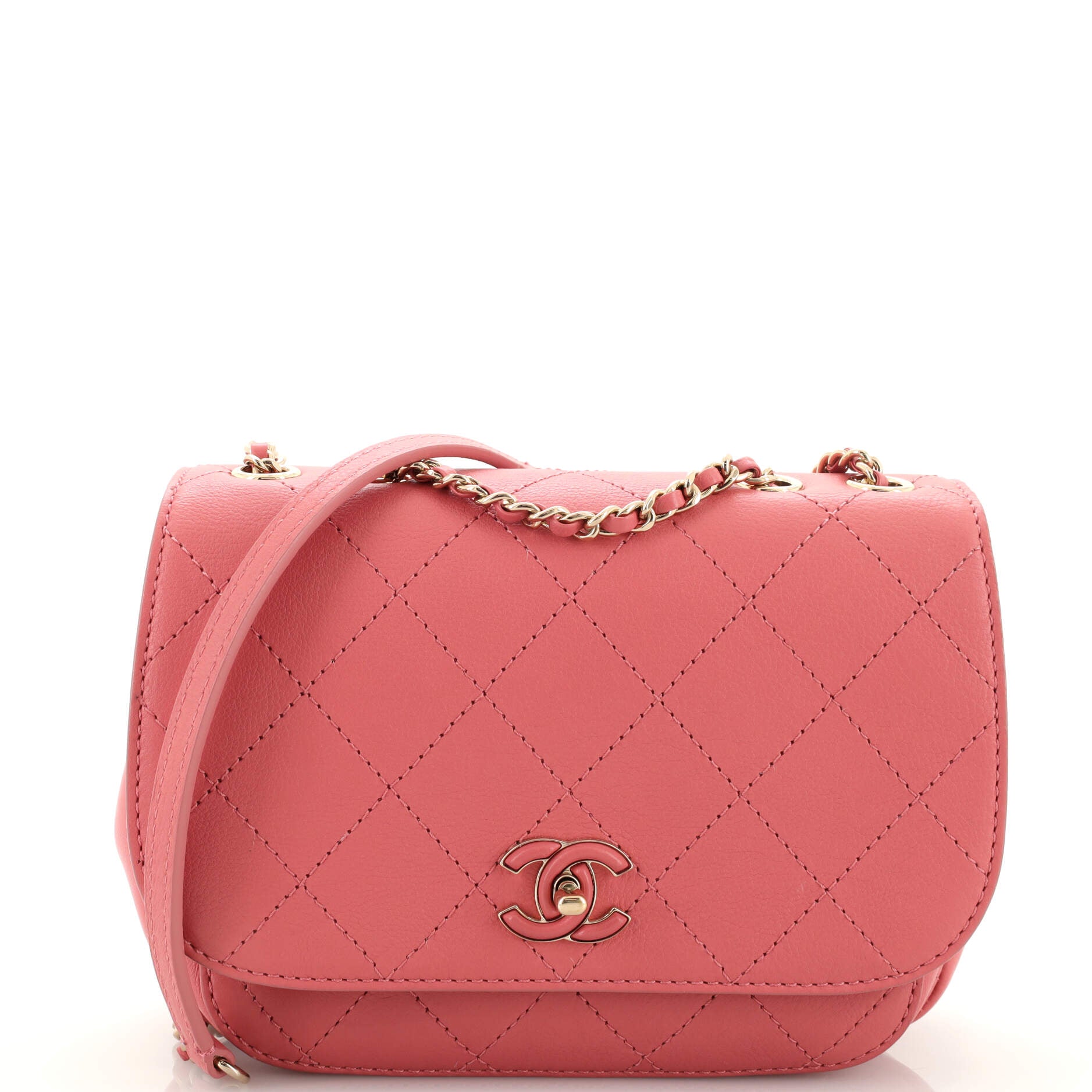 Chanel Iridescent Calfskin Smart Pocket Flap Bag Pink