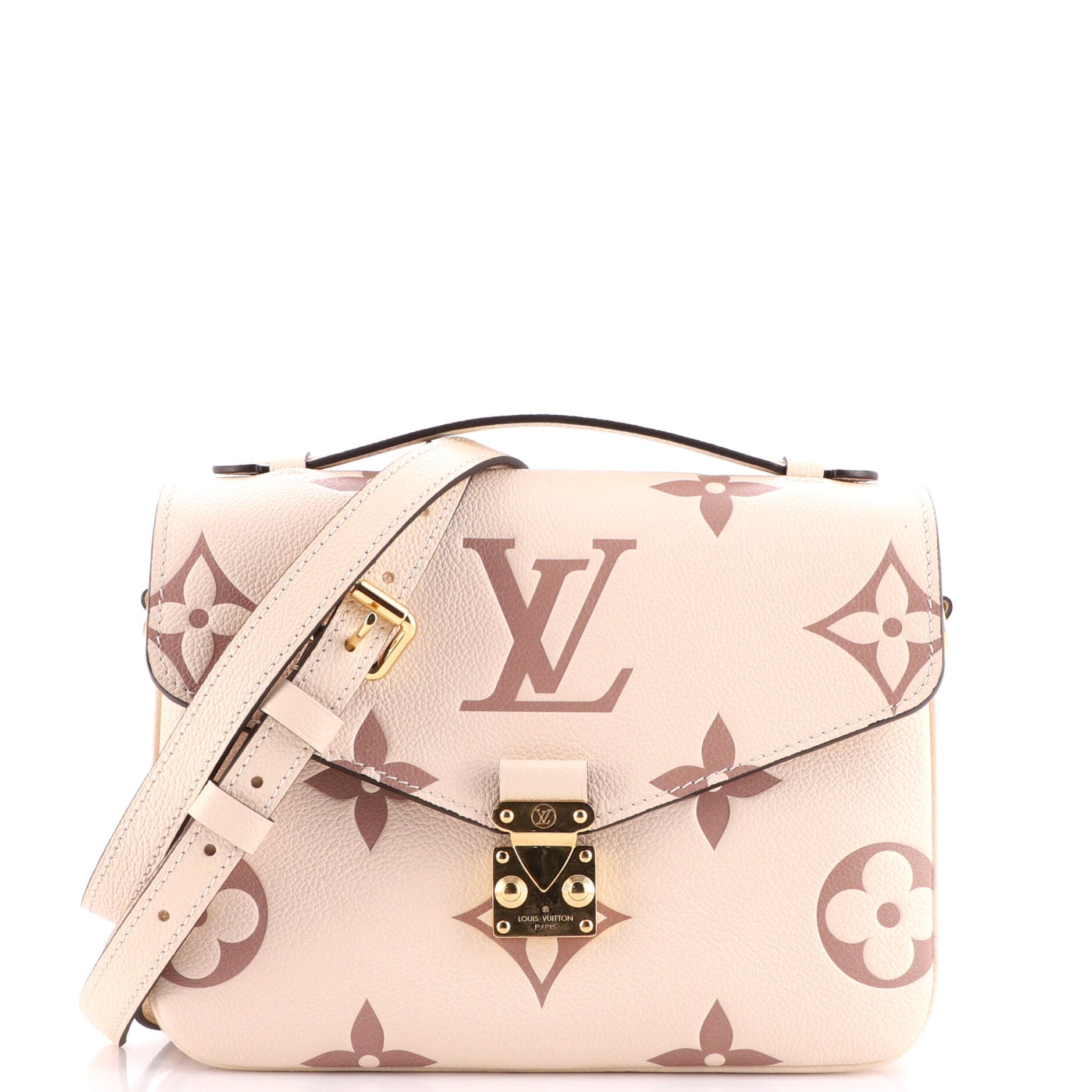 Louis Vuitton Double Zip Pochette Monogram Empreinte Crossbody Bag Bicolor