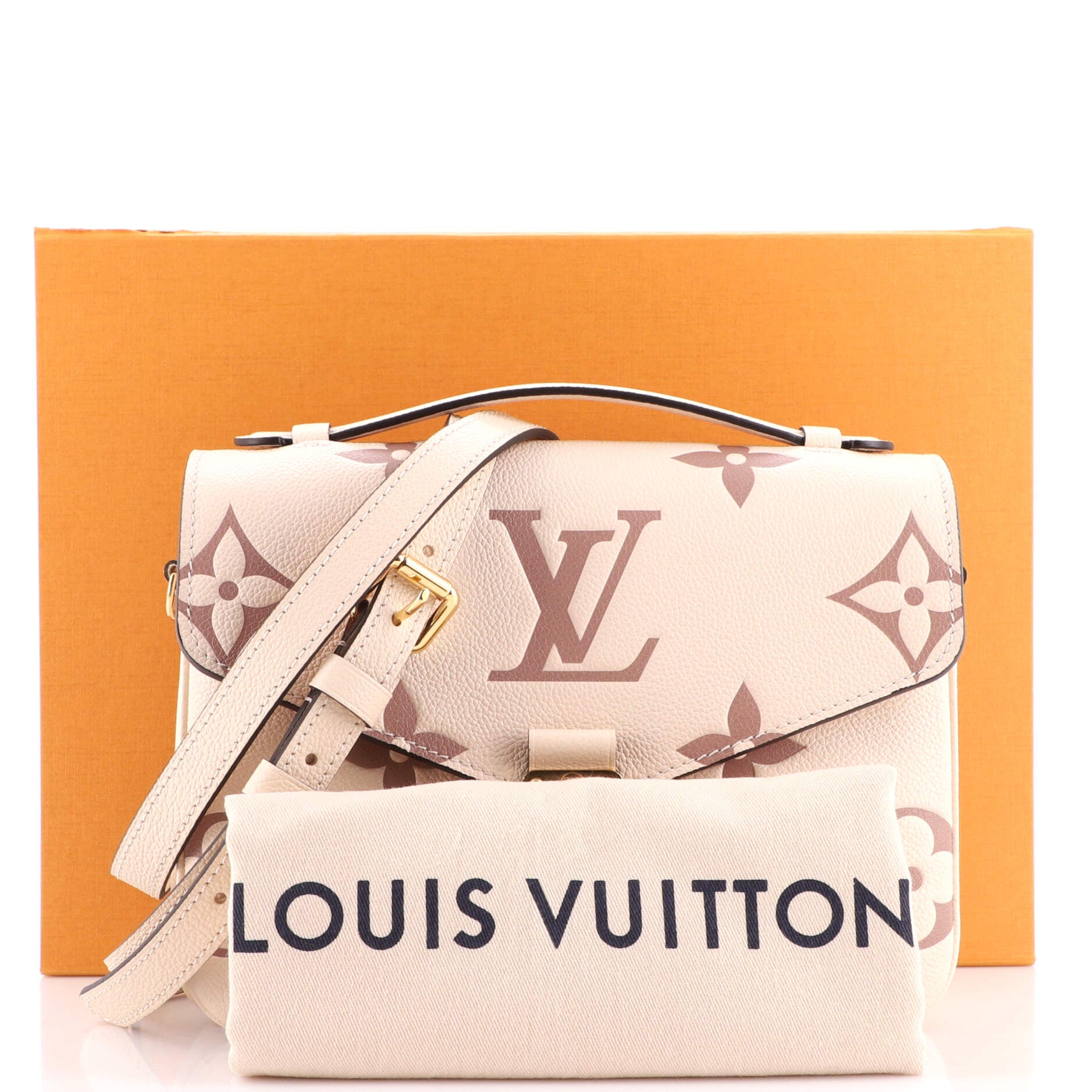Louis Vuitton Pochette Metis Bicolor Monogram Empreinte Giant Neutral  21348351