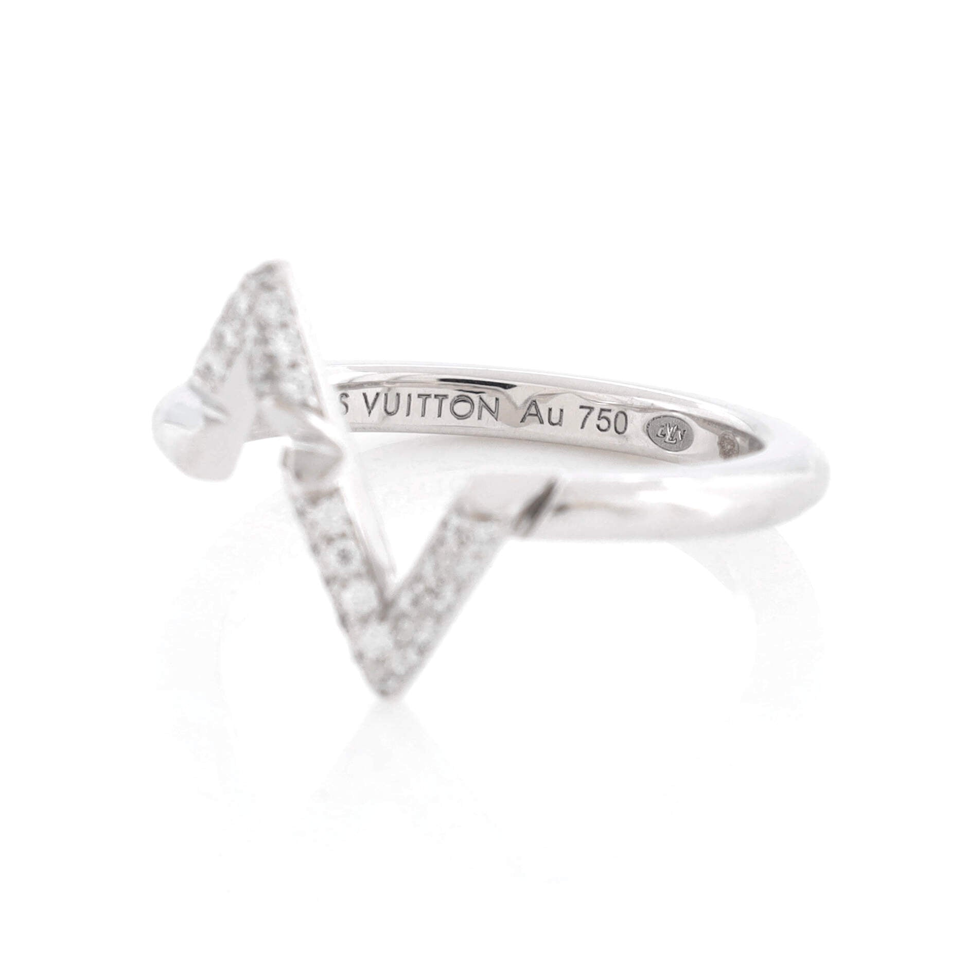 Louis Vuitton LV Volt Upside Down Ring 18K White Gold with