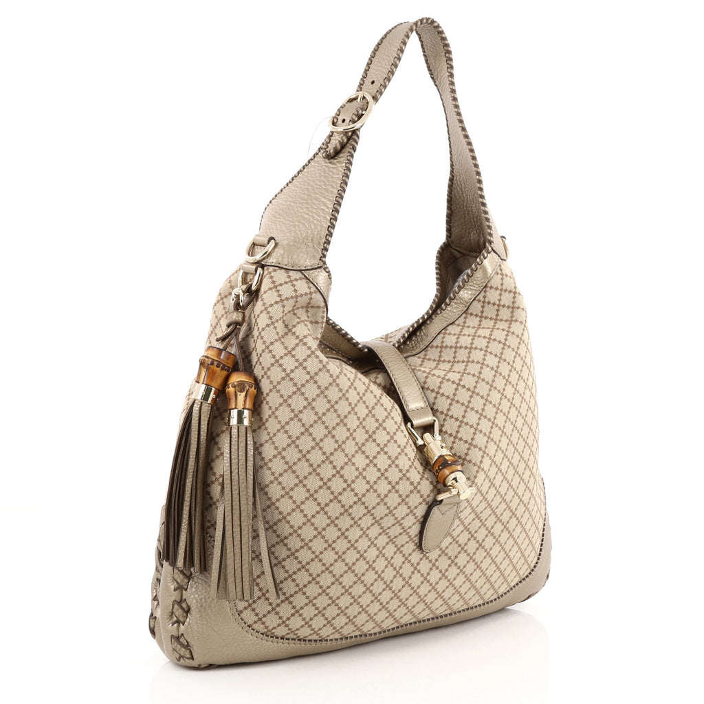Buy Gucci New Jackie Handbag Diamante Canvas Large Brown 2053301 – Trendlee