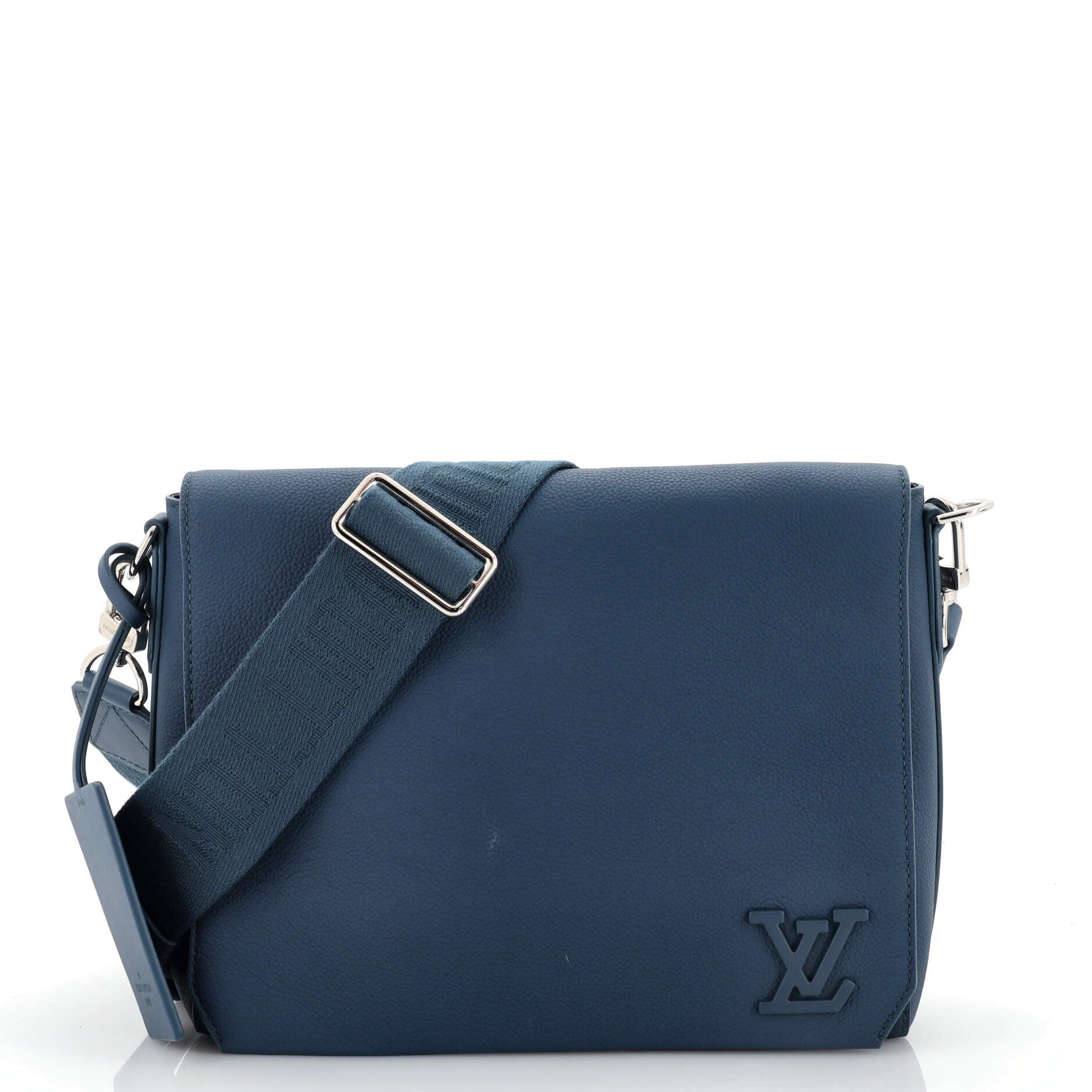 Louis Vuitton Blue Leather Aerogram Takeoff Messenger Bag Louis