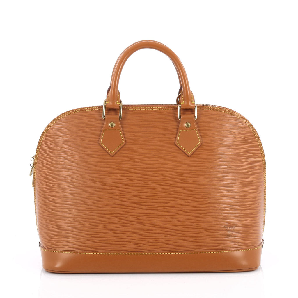 Buy Louis Vuitton Vintage Alma Handbag Epi Leather PM Brown 2056301 – Rebag