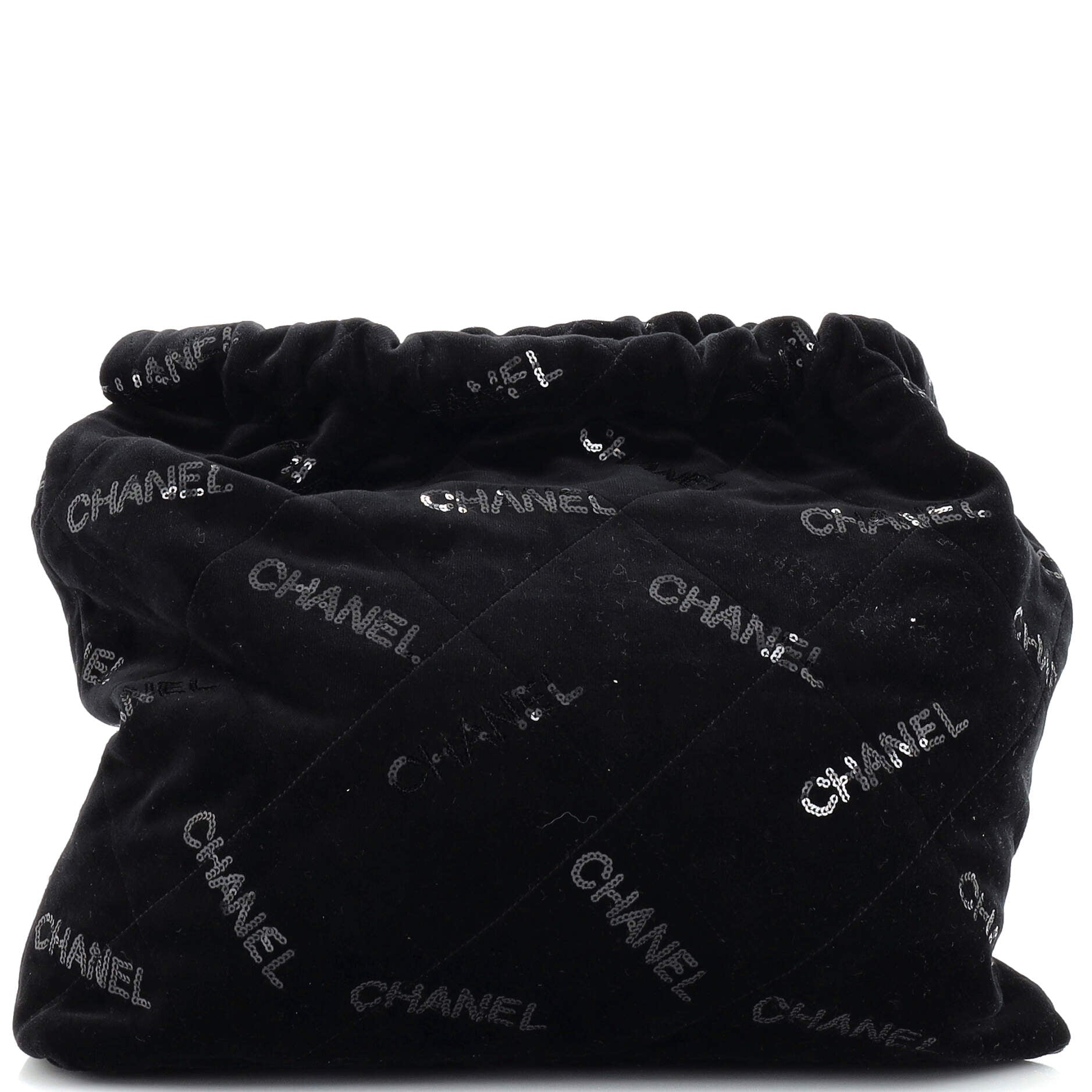 CHANEL 22 Chain Hobo Quilted Velvet with Sequins Medium