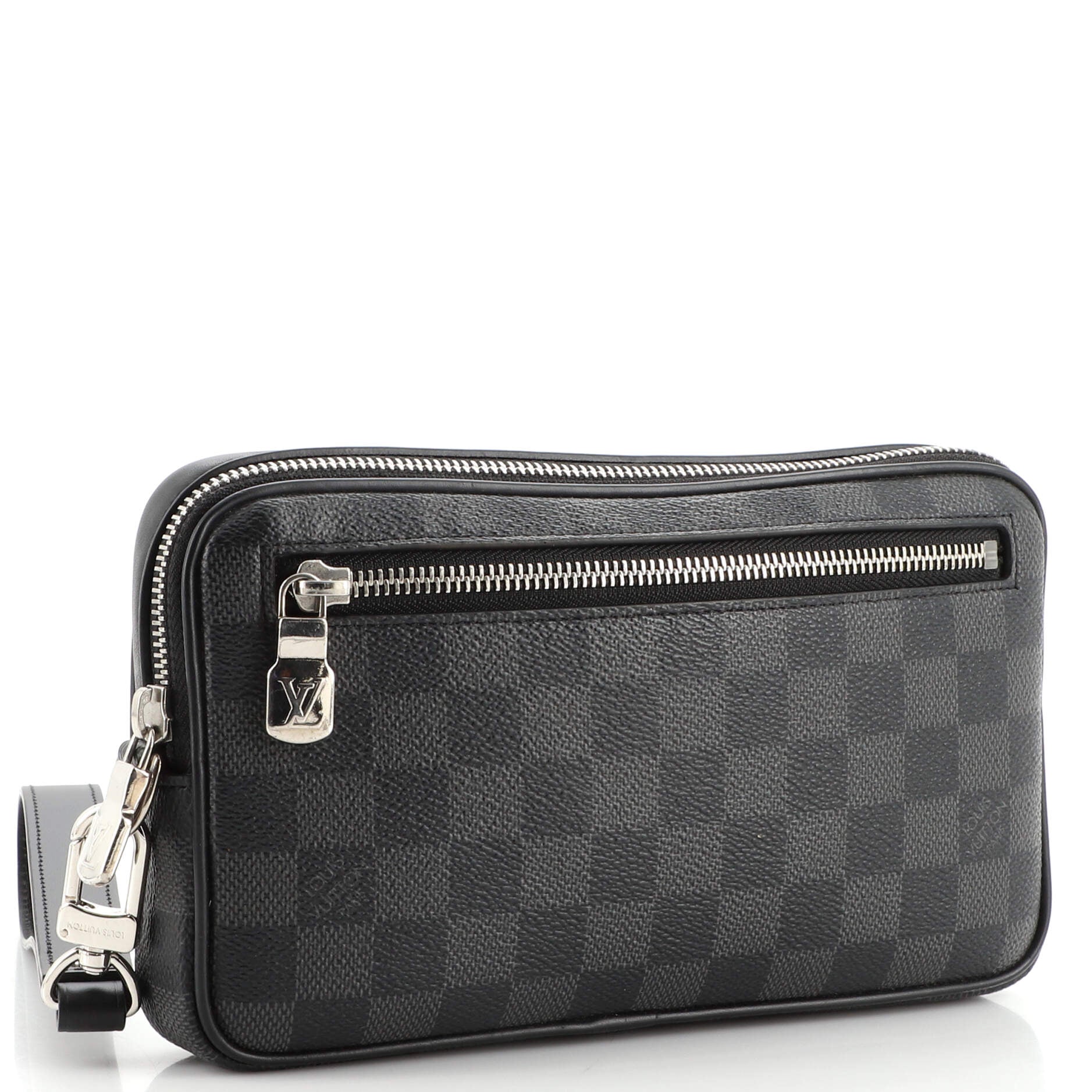Pre-owned Damier Graphite Alpha Clutch In Black