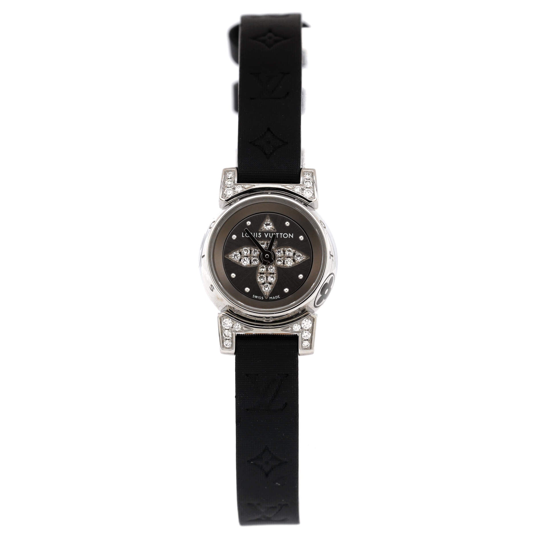 Louis Vuitton Stainless Steel and Diamond Tambour Lovely Cup Chronograph Quartz Watch