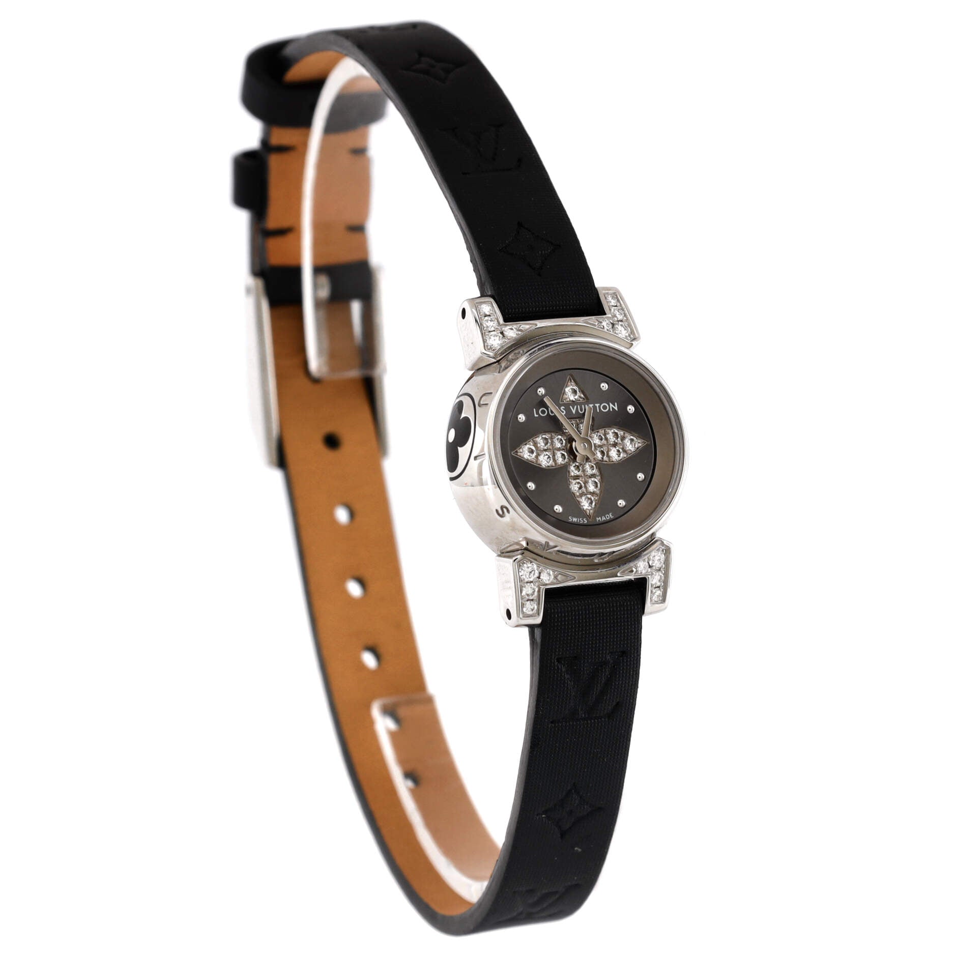 Louis Vuitton White Rubber Monogram Embossed Tambour Watch Strap