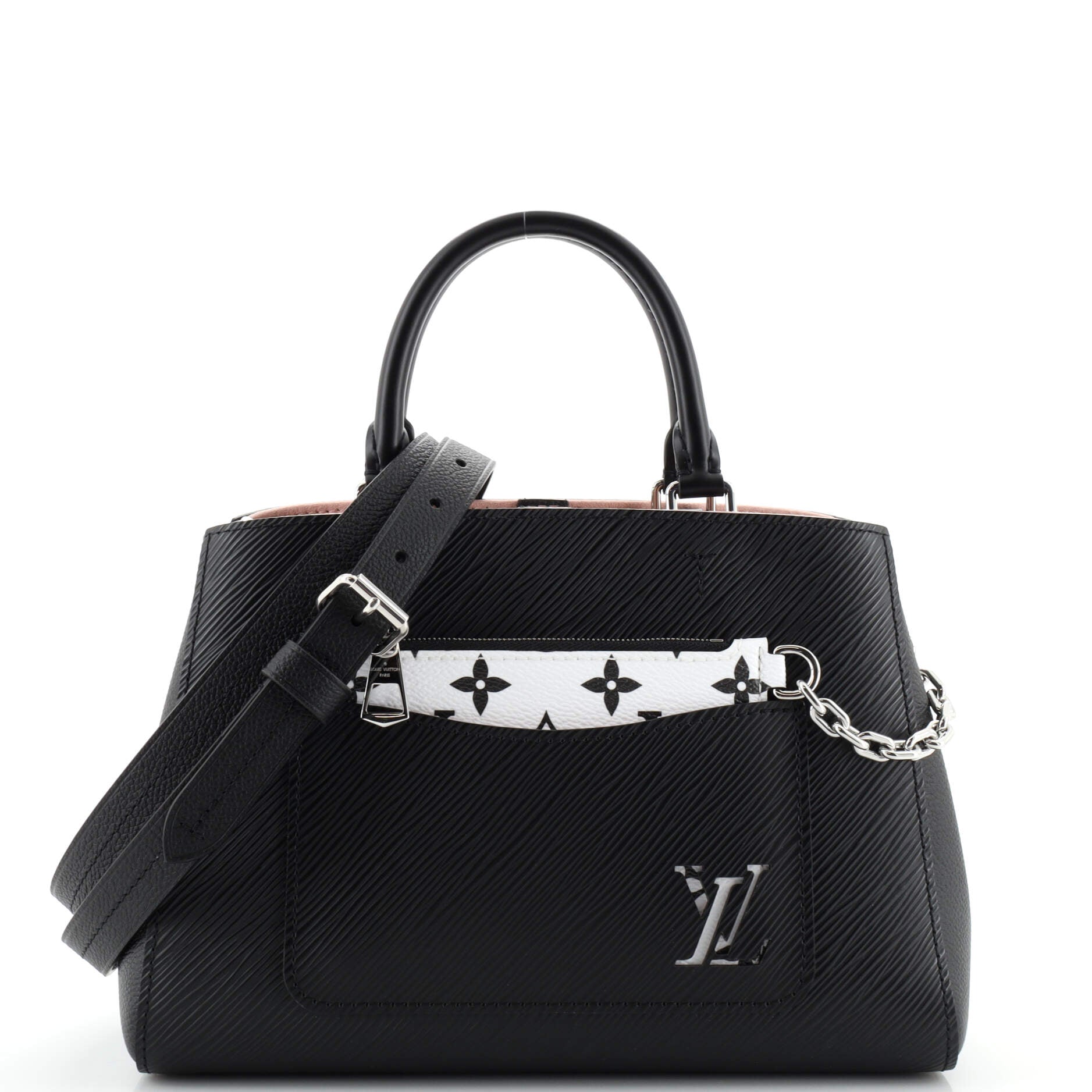 LOUIS VUITTON Grenelle MM Epi Leather Shoulder Bag Black