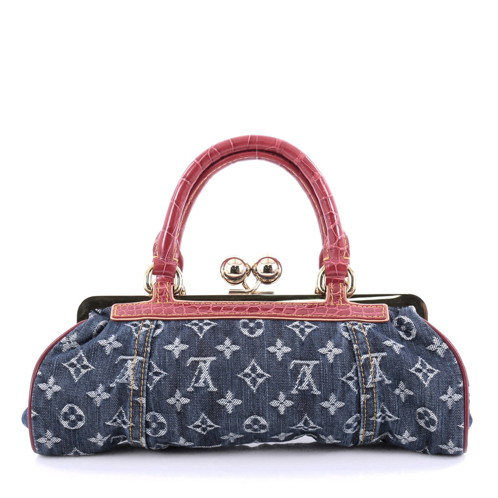 Buy Louis Vuitton Sac Fermoir Handbag Denim with Alligator 2065007 – Rebag