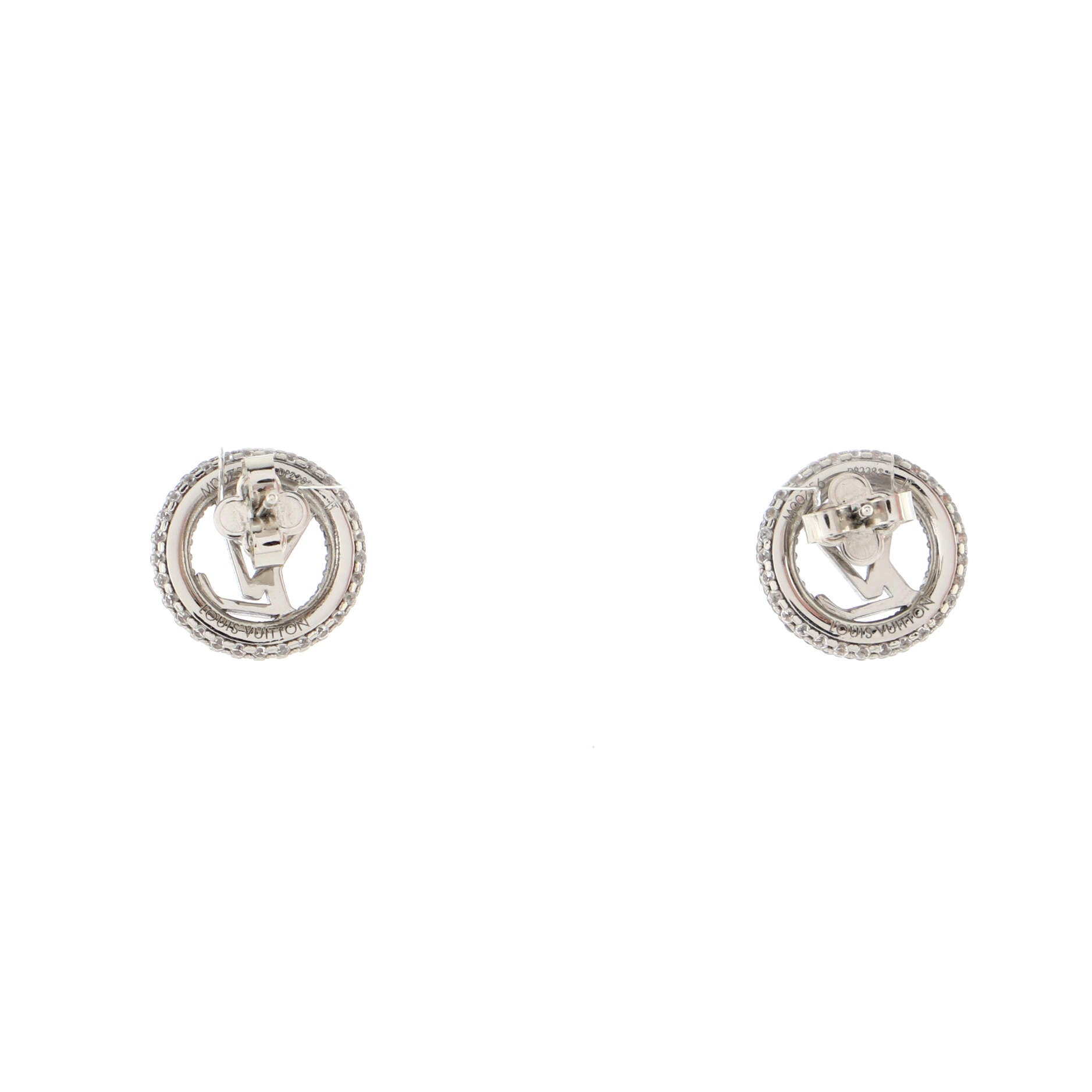 Louis Vuitton Dentelle One Row Earrings 18K White Gold and