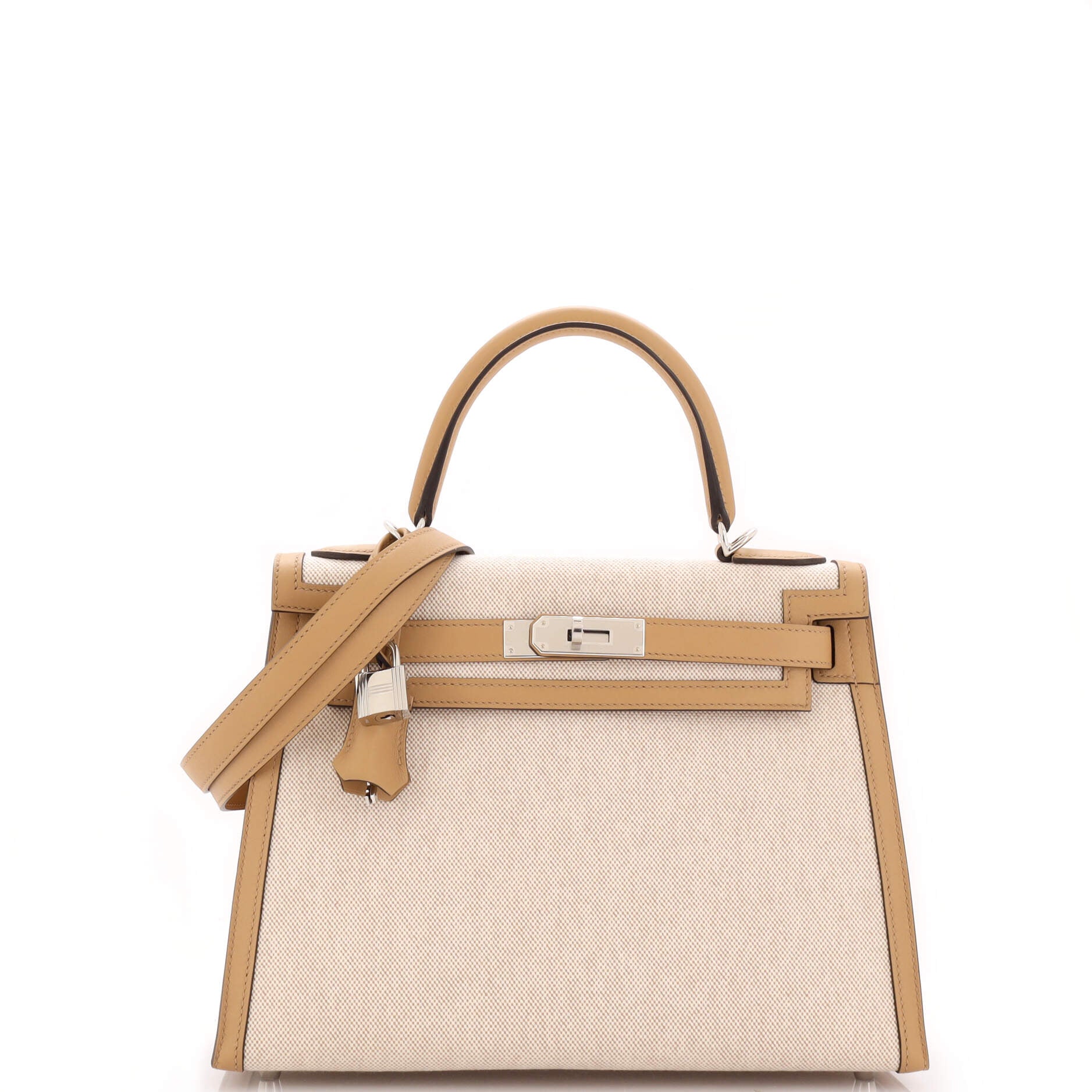 Hermes Herbag Bag Canvas Palladium Hardware In White