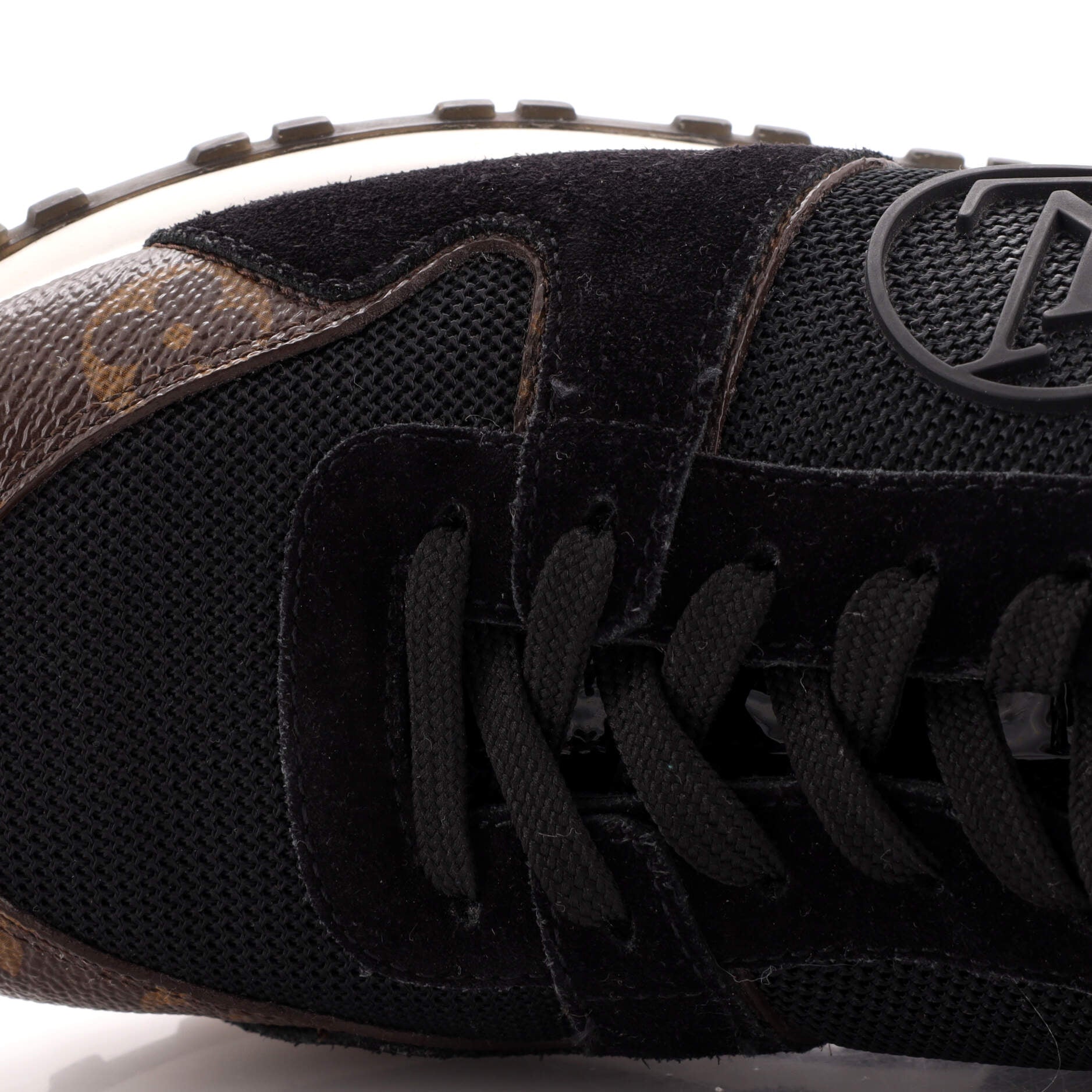 Women's Run Away Sneakers Mesh with Monogram Canvas and Leather