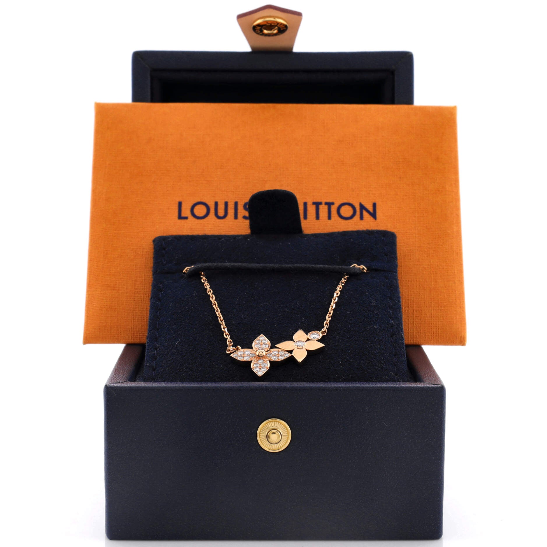 Louis Vuitton Louis Vuitton 18k Rose Gold Malachite Large Blossom