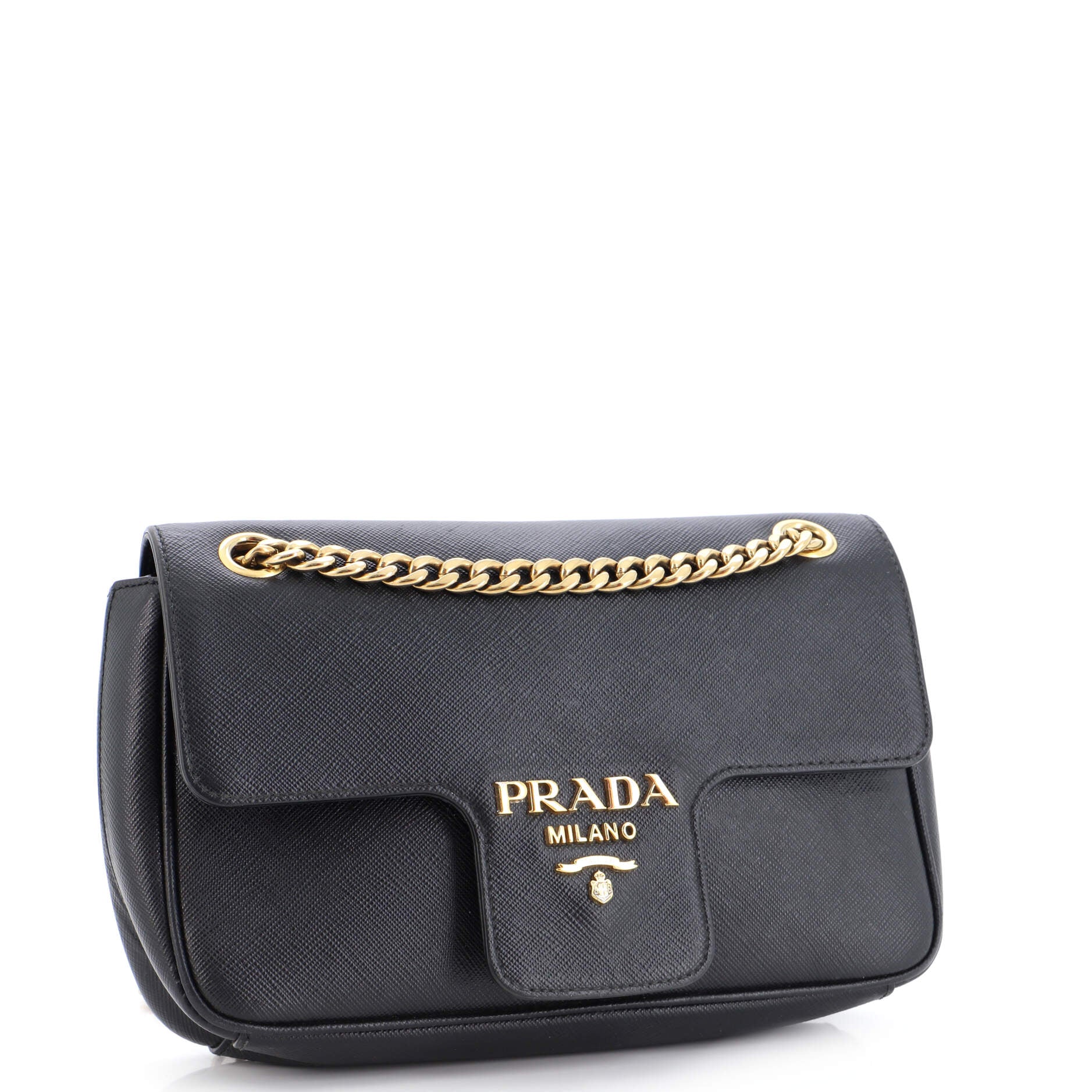 prada saffiano flap shoulder bag