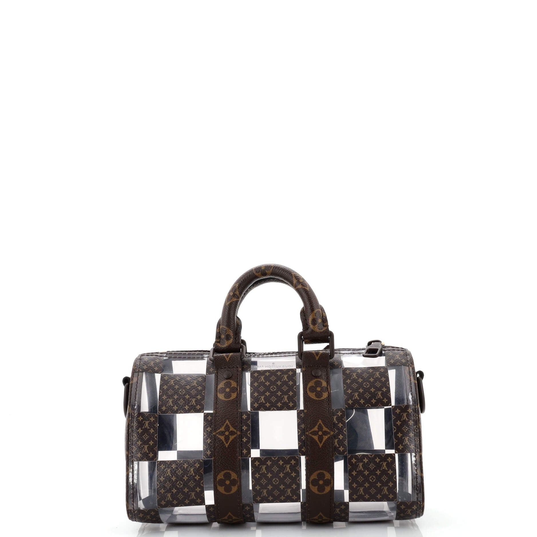 LOUIS VUITTON Monogram Chess Canvas and PVC Keepall Bandoulire 25 Bag