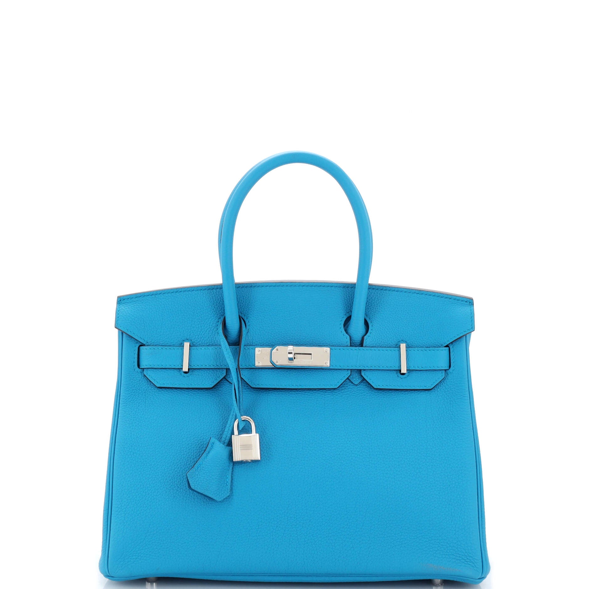 Hermes Birkin Bag Togo Leather Palladium Hardware In Blue