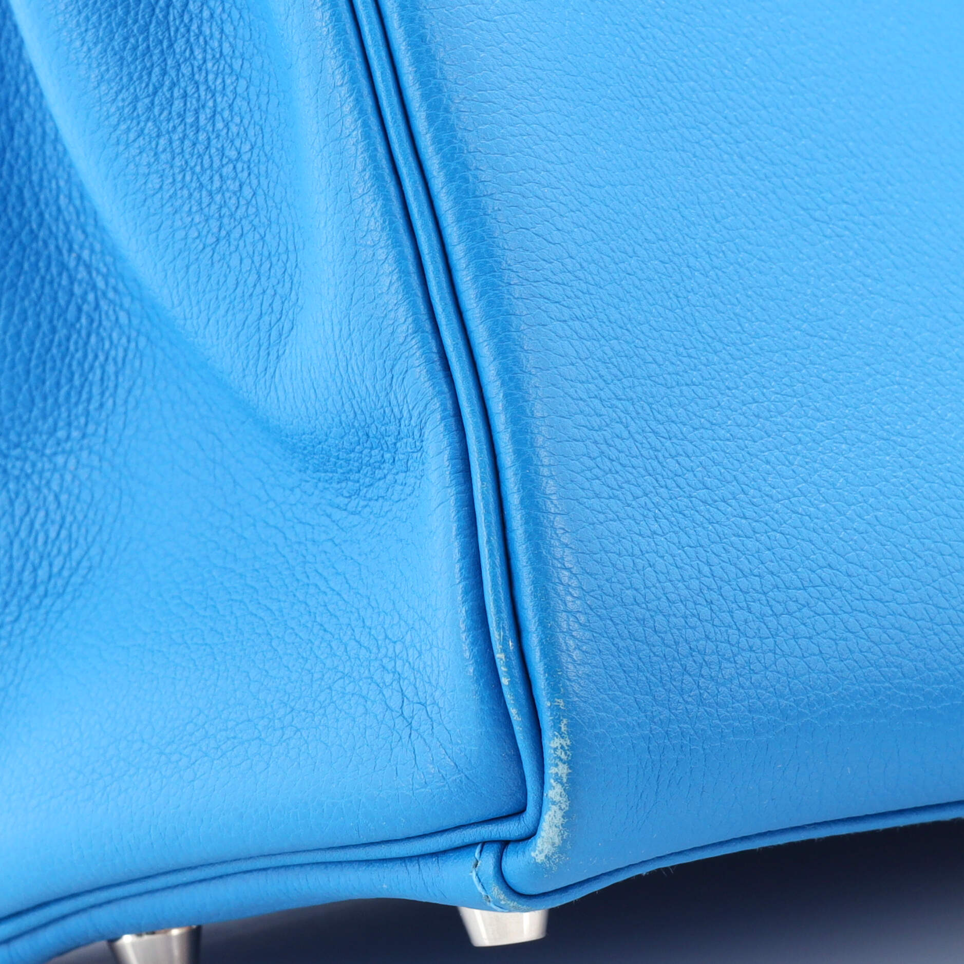 Hermes Blue Jean Clemence Leather Ruthenium Hardware Hac Birkin 28