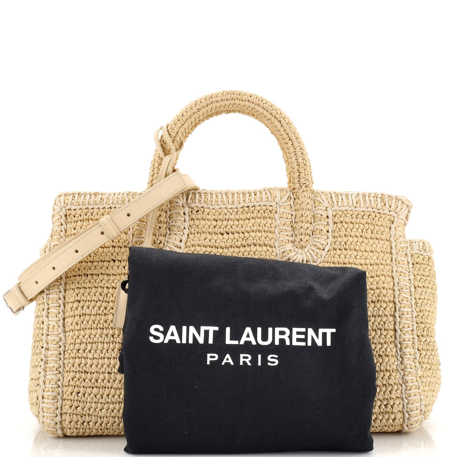 Saint Laurent Medium Cabas Rive Gauche Bag - Neutrals Handle Bags