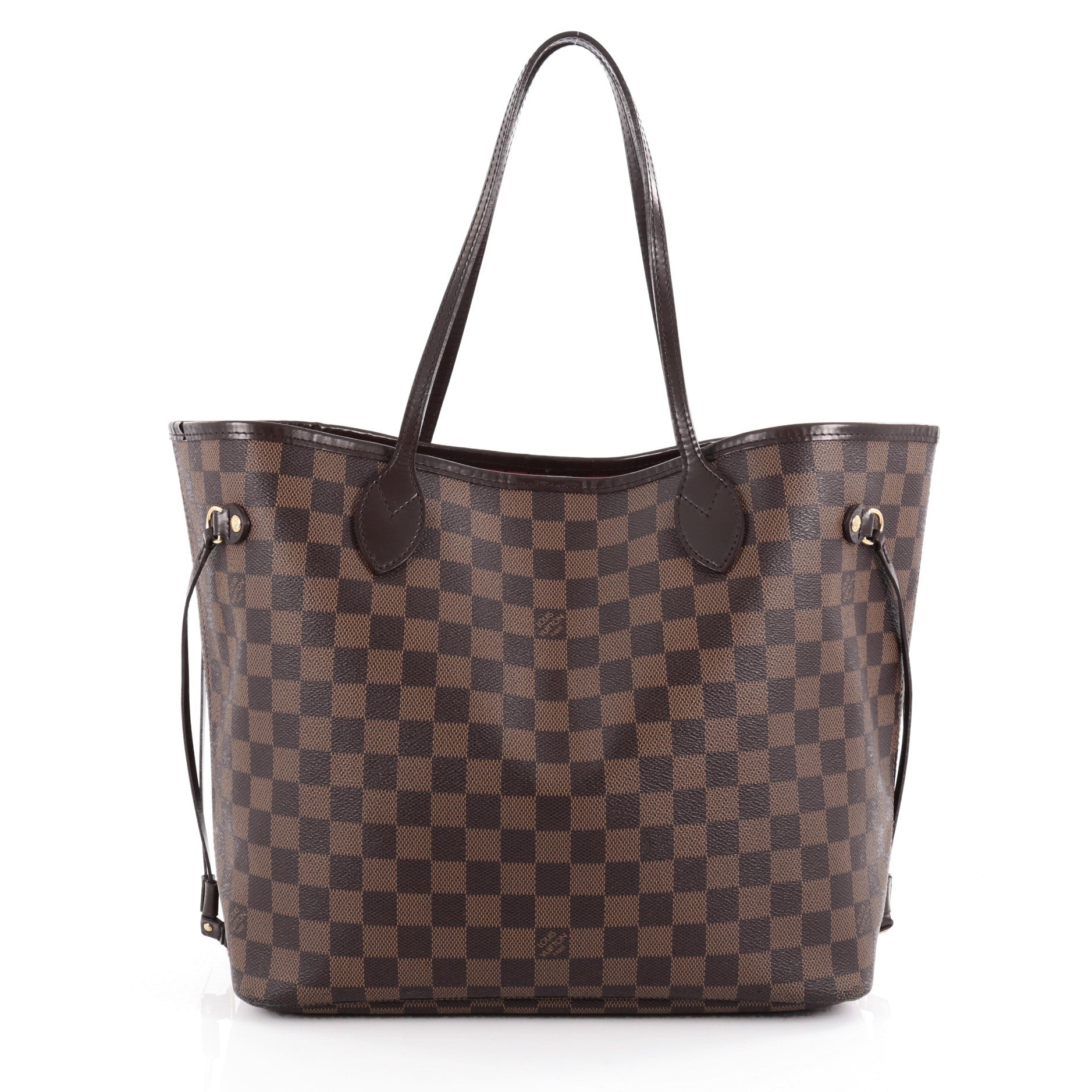 Brown LV vinyl Damier check pattern faux leather fabric by yard