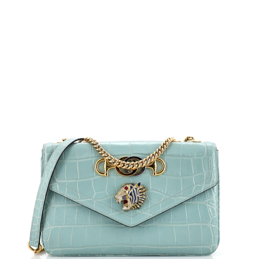 Gucci Shoulder Bag Crocodile Blue 2090641