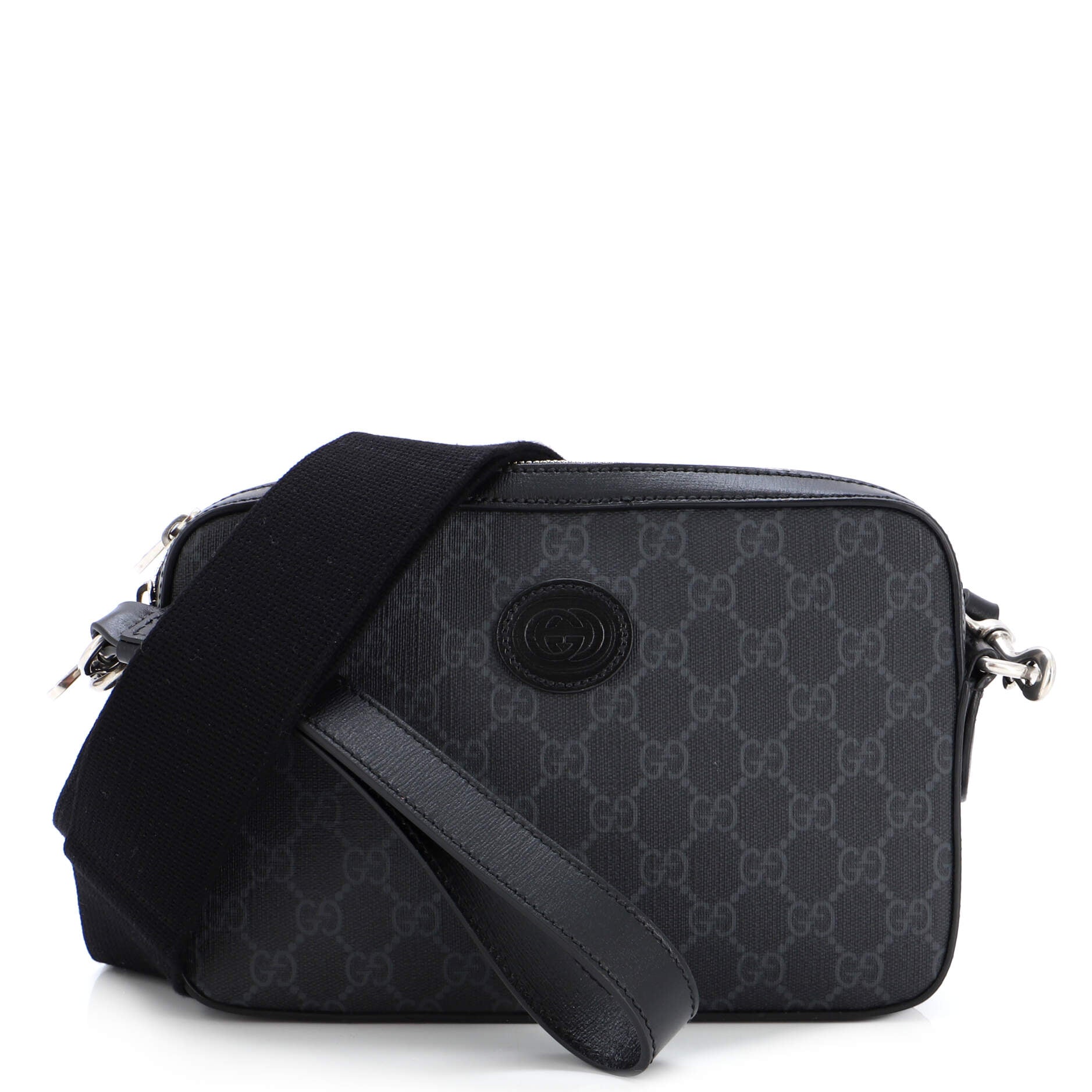 Garment bag with Interlocking G in black GG Supreme