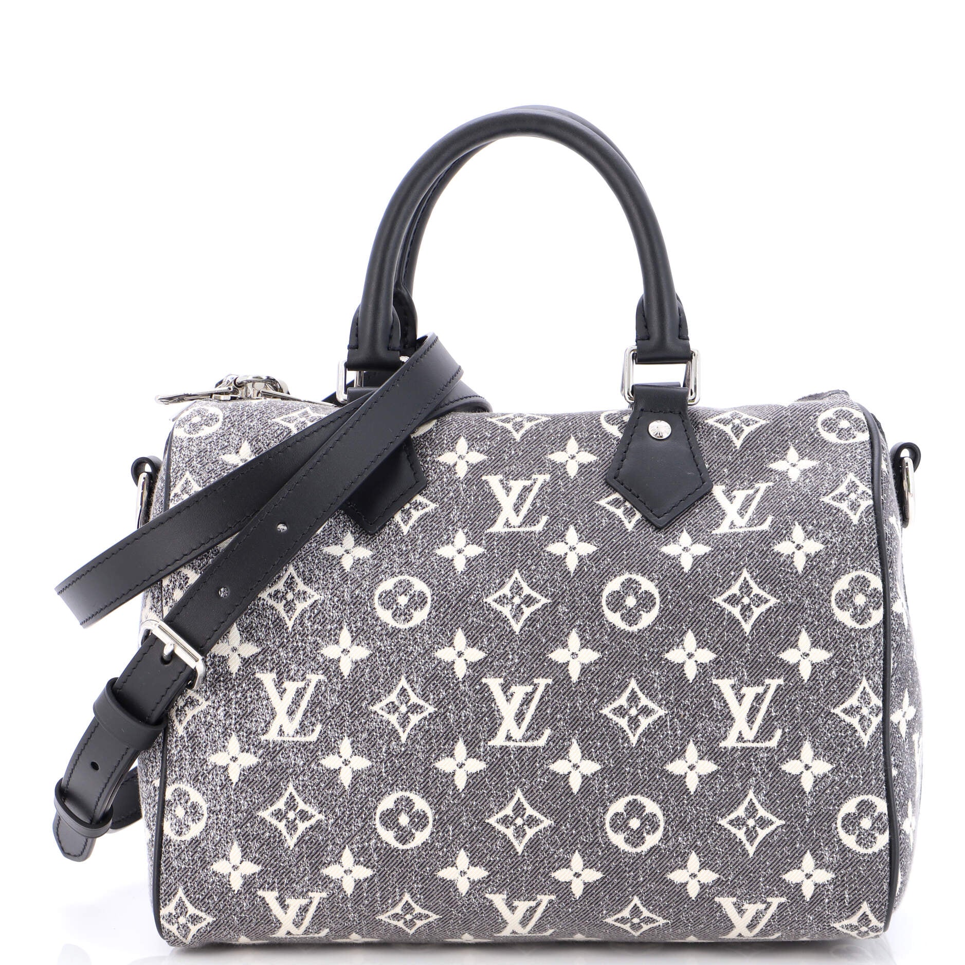 Louis Vuitton Speedy Bandouliere Bag LV Match Monogram Jacquard Velvet 20  Blue 2222561