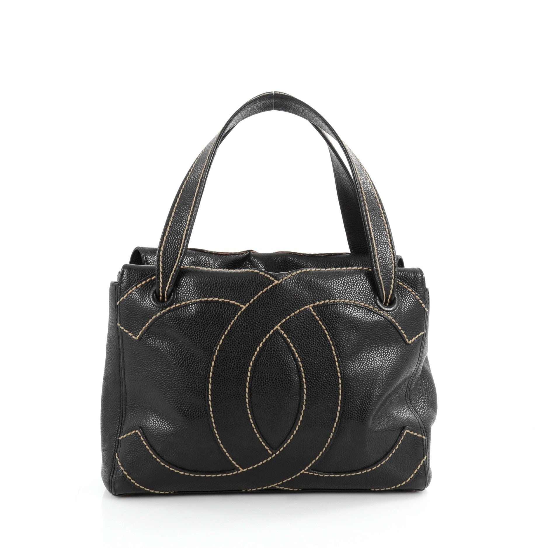 Chantilly' Nappa Leather handbag Black & Gold