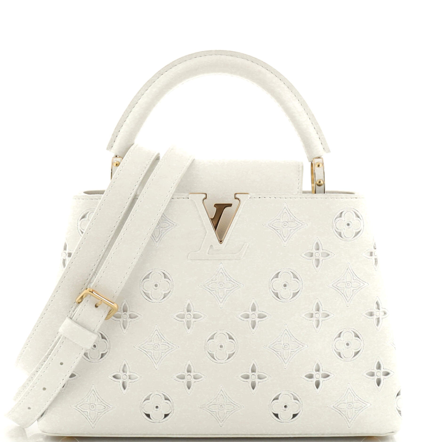 Louis Vuitton silver Mini Broderies Capucines Top-Handle Bag