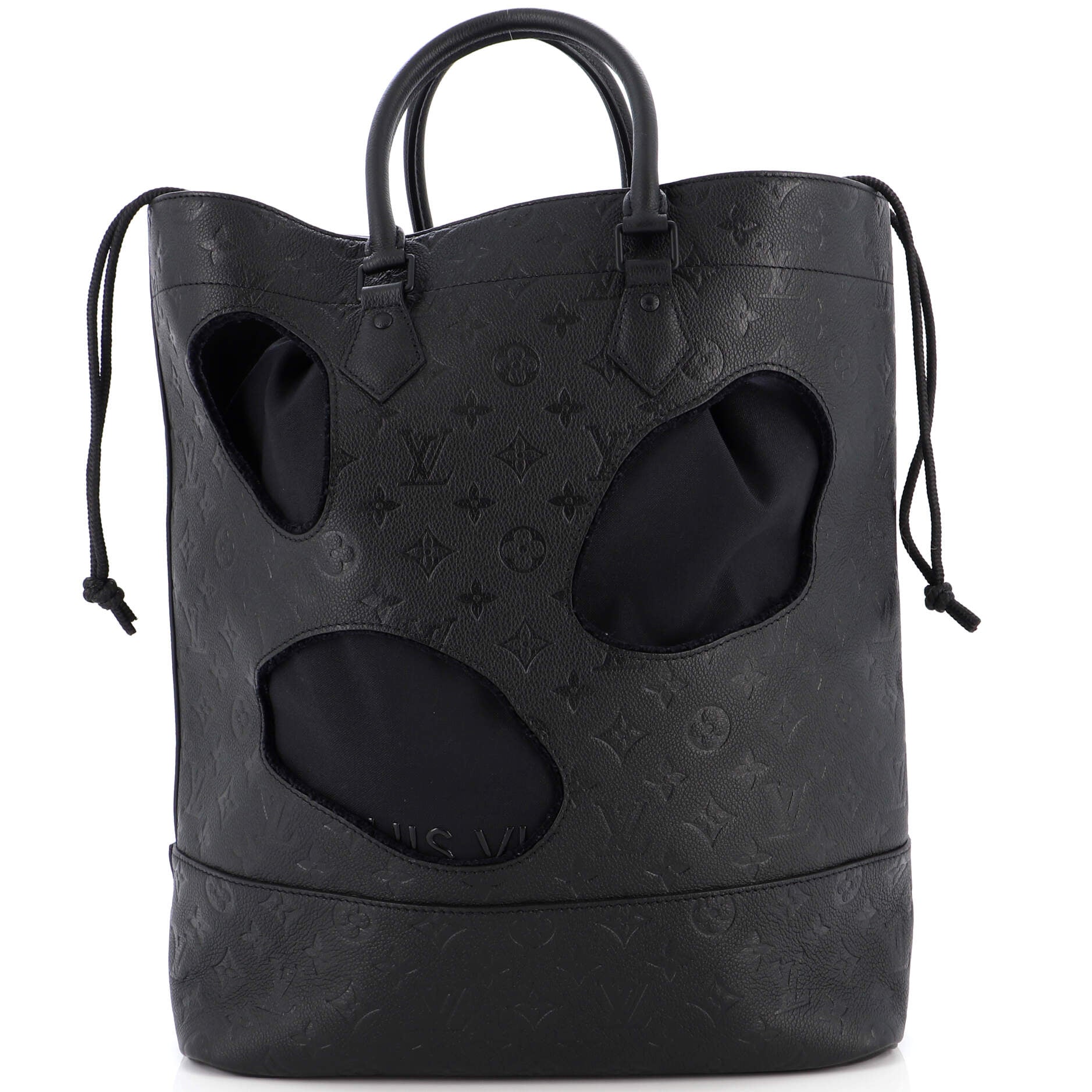 Louis Vuitton Black Monogram Empreinte Leather V MM Tote Bag