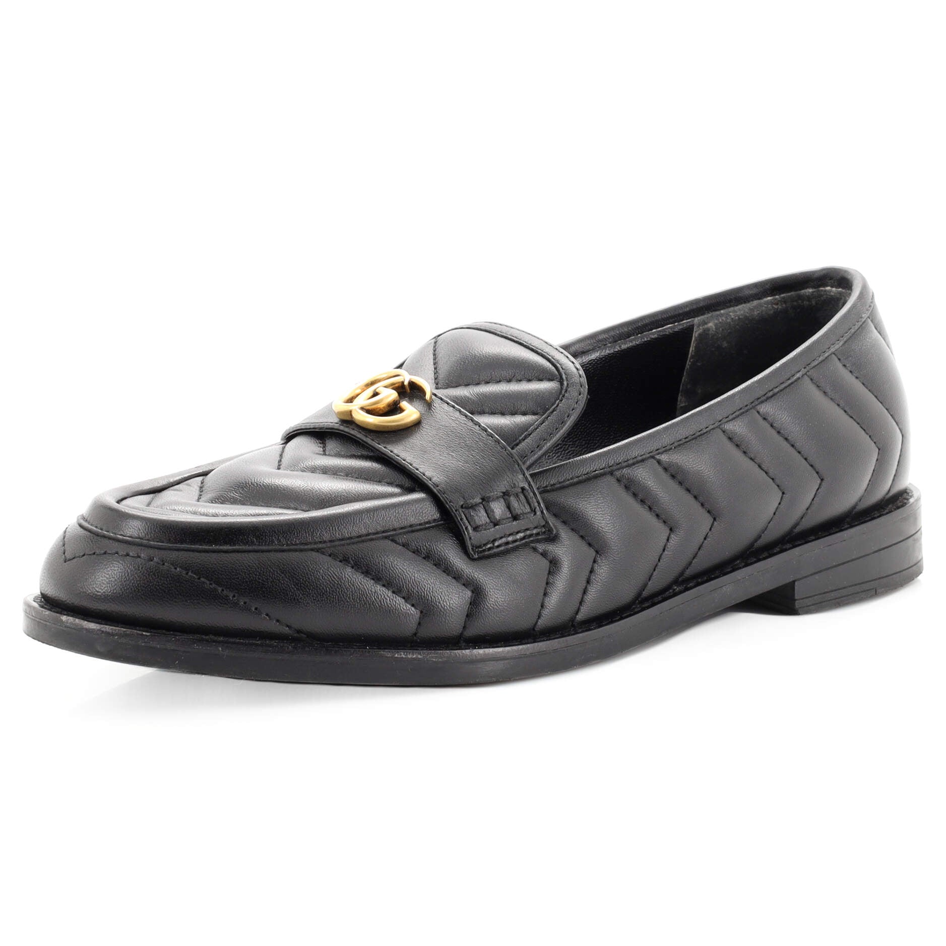 Gucci Women's GG Marmont Loafers Leather Neutral