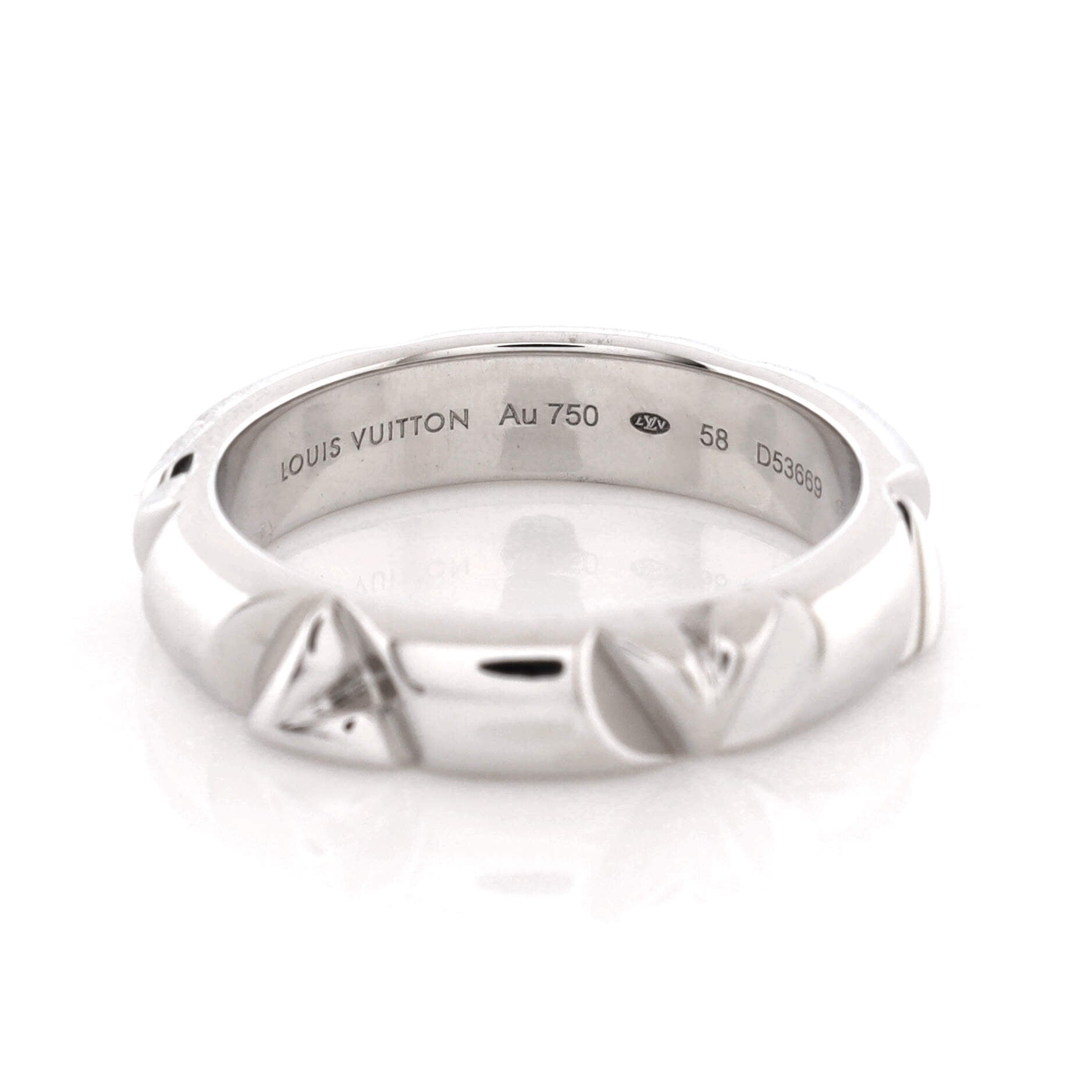 Louis Vuitton LV Volt Multi Ring, 18k White Gold. Size 58