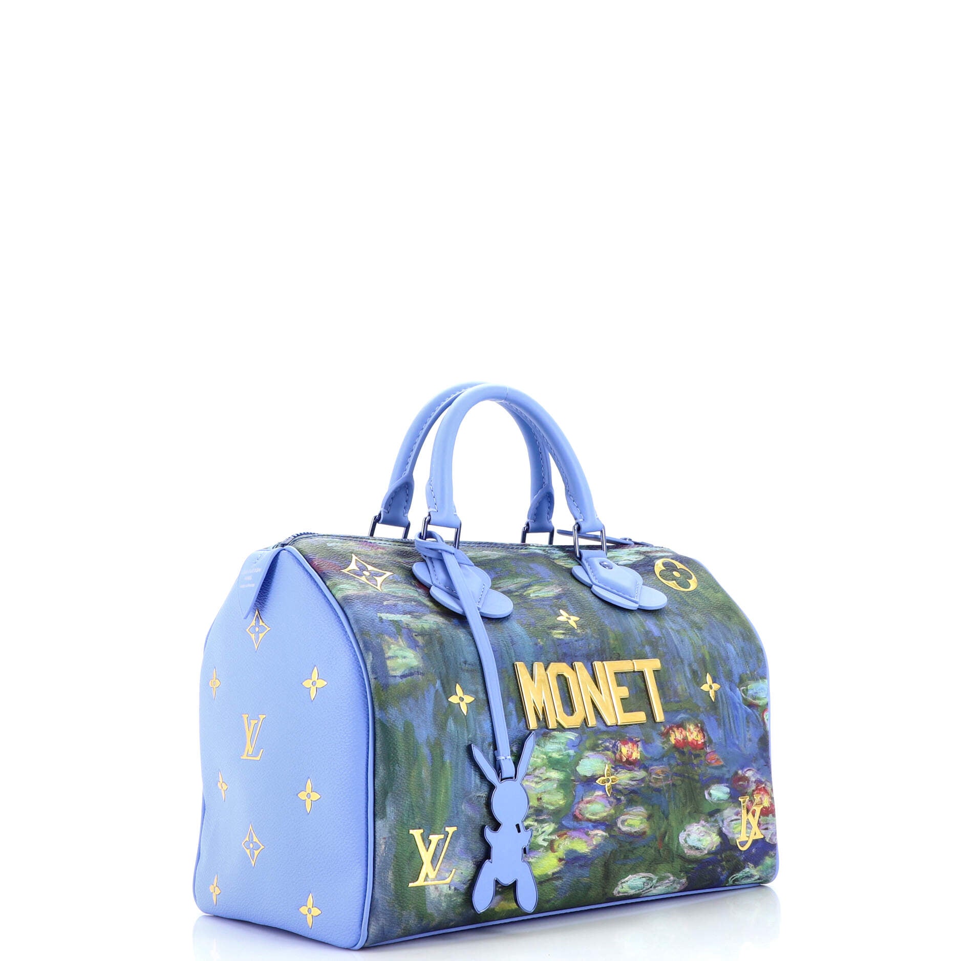 Louis Vuitton Speedy Handbag Limited Edition Jeff Koons Monet Print Canvas  30