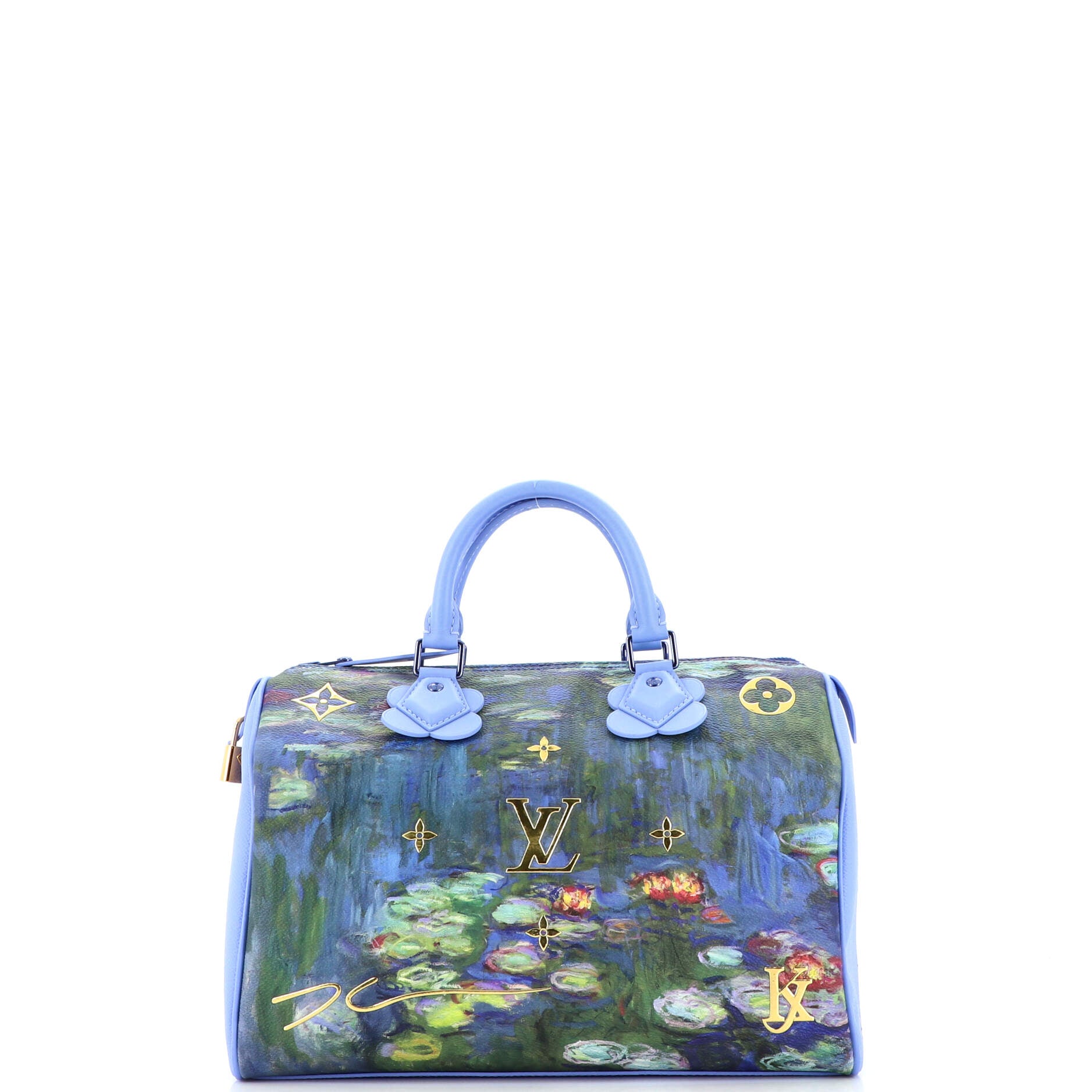 Louis Vuitton Speedy Handbag Limited Edition Jeff Koons Monet Print Canvas  30