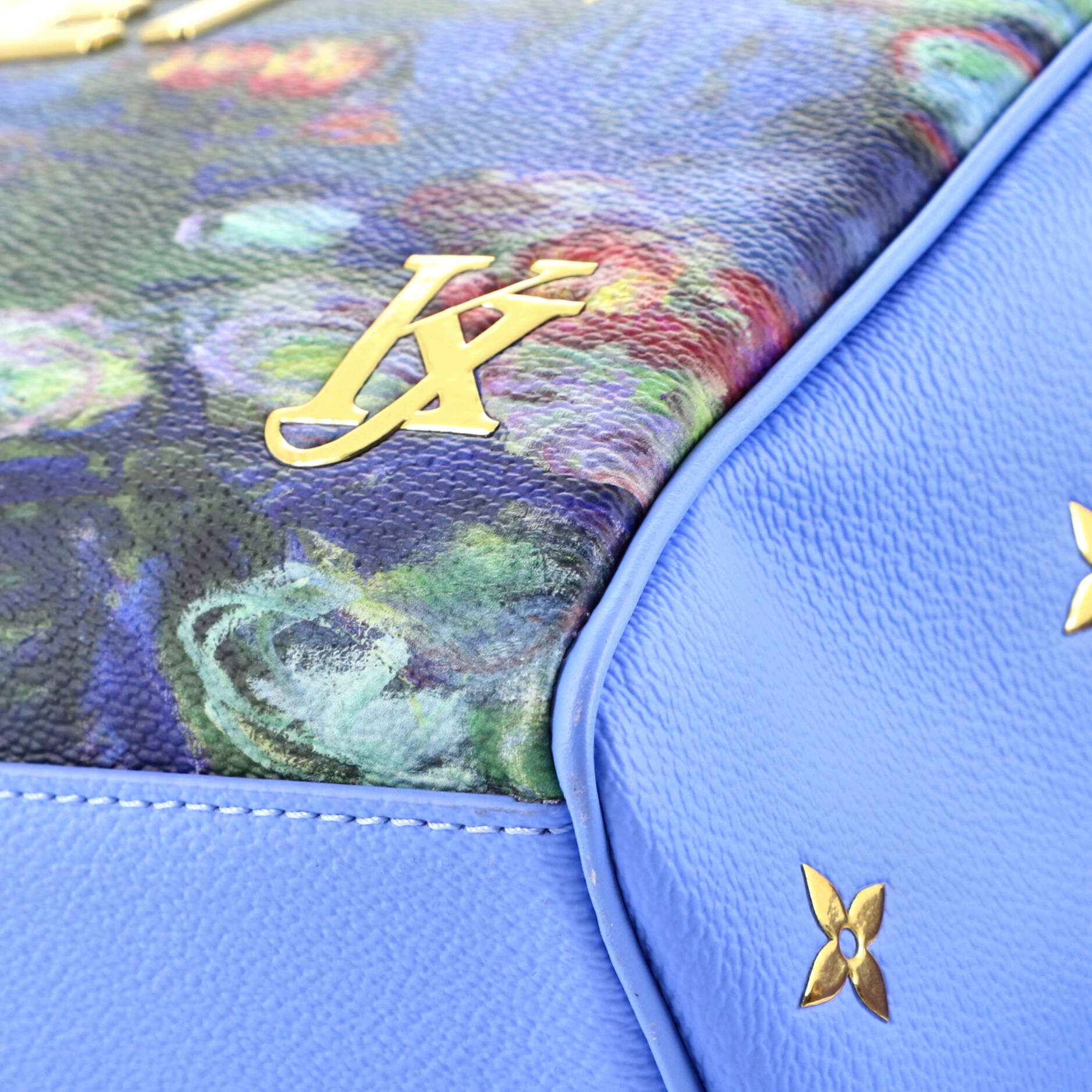 Louis Vuitton Speedy Handbag Limited Edition Jeff Koons Monet Print Canvas  30 at 1stDibs