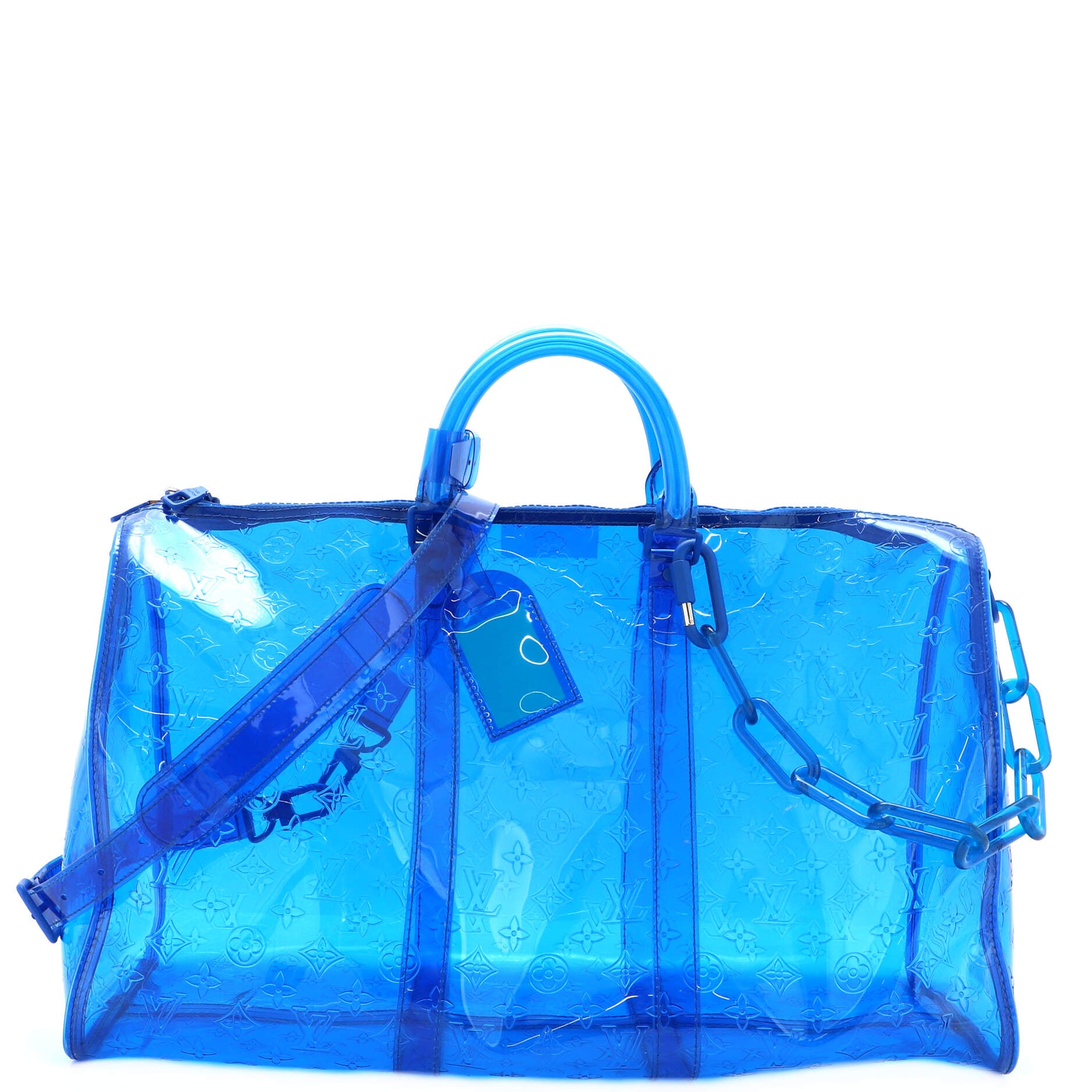 Louis Vuitton Keepall Bandouliere Monogram 50 Blue in PVC with