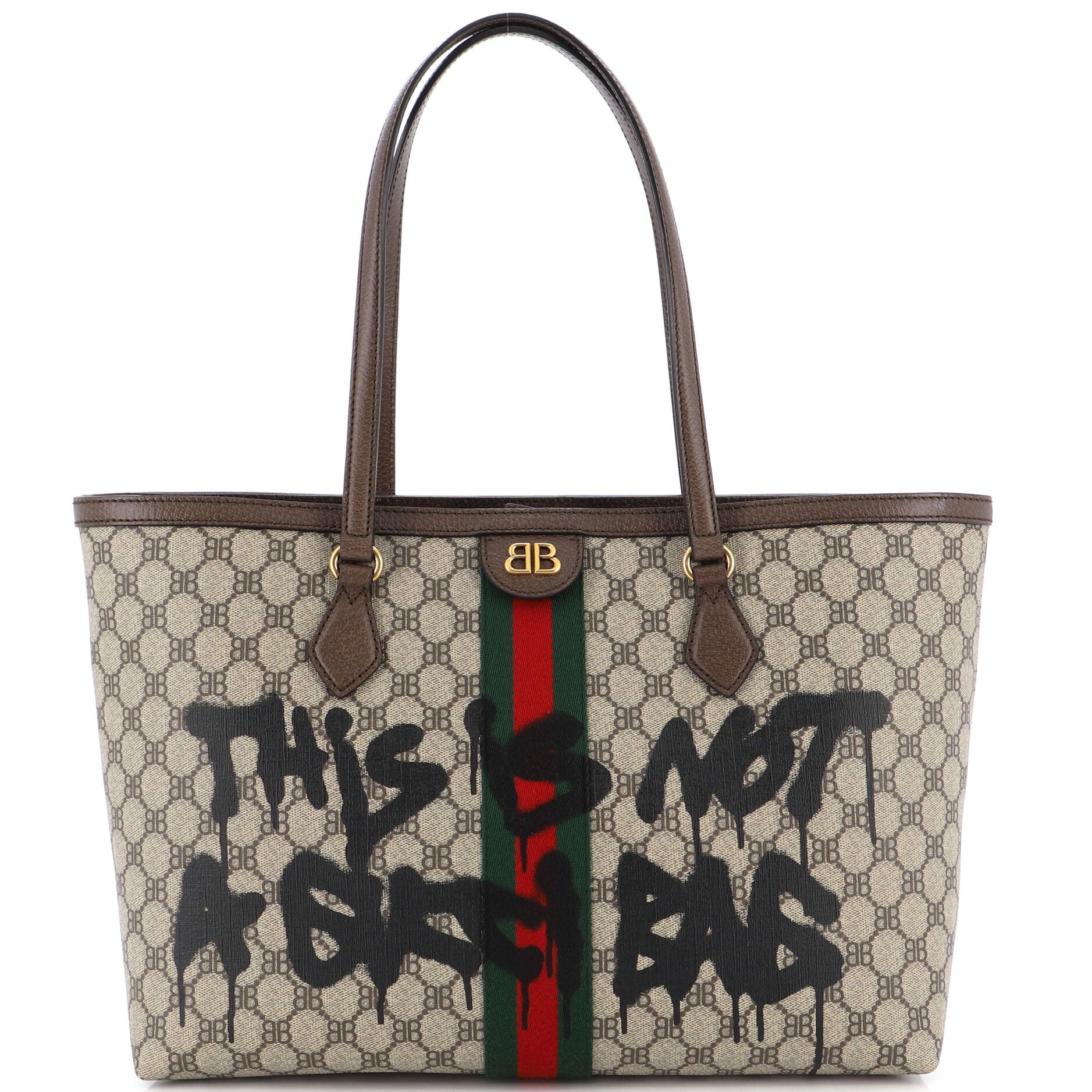Neutral Small GG-logo coated-canvas tote bag, Gucci