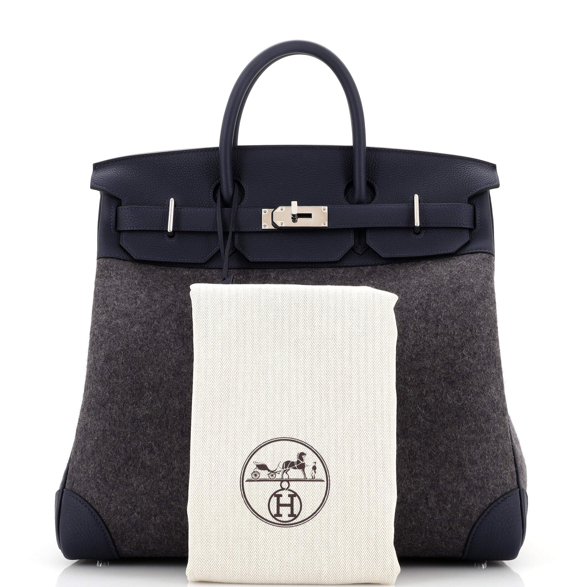 HERMÈS, BLEU NUIT HAC BIRKIN 40CM IN TOGO LEATHER WITH PALLADIUM HARDWARE, Handbags & Accessories, 2020