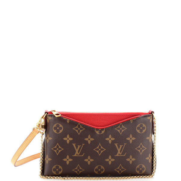 Louis Vuitton Monogram Pallas Clutch w Strap  Brown Shoulder Bags  Handbags  LOU433187  The RealReal