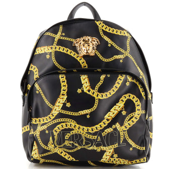 Contento cartel consumo Versace La Medusa Zip Backpack Printed Leather Medium Black 2123782