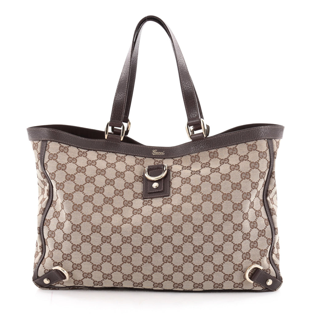 Buy Gucci Abbey D Ring Tote GG Canvas Large Brown 2132102 – Rebag